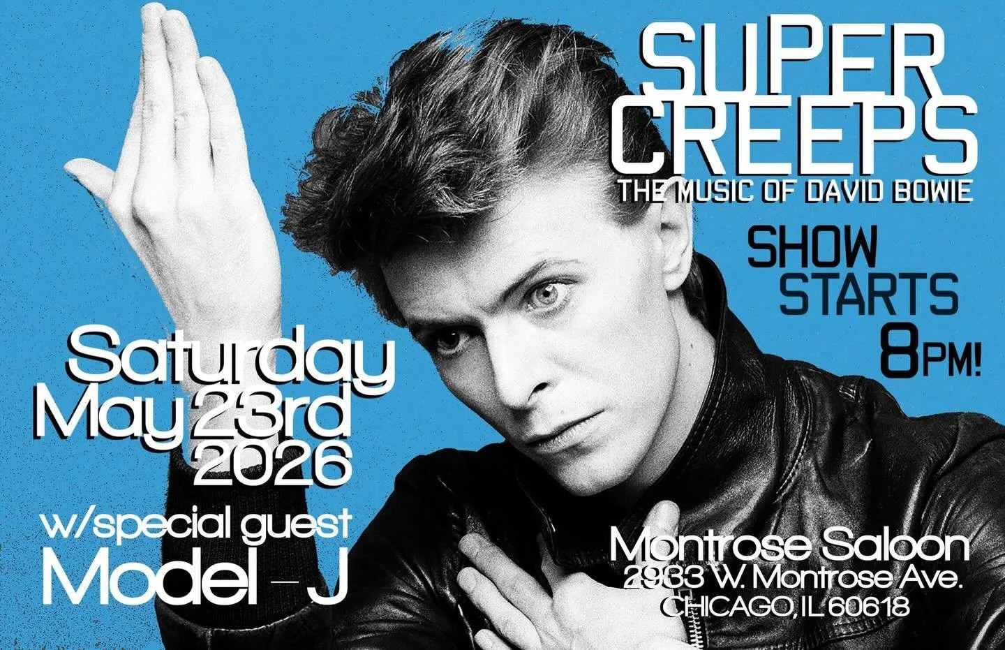 NEW SHOW ALERT: We&rsquo;re at @themontrosesaloon opening for Super Creeps playing the music of @davidbowie on Saturday, May 23rd!! Doors 7, Model-J at 8. Don&rsquo;t miss an epic night of glam, punk, and glitter at the Saloon. Facebook event link in