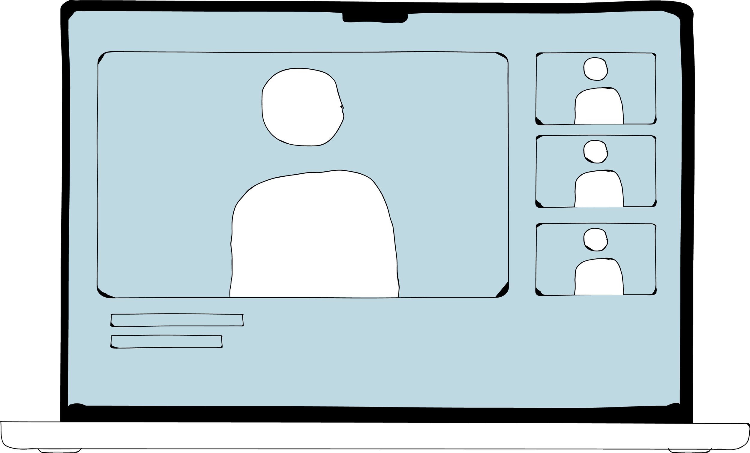 Illustration of a laptop displaying a webinar