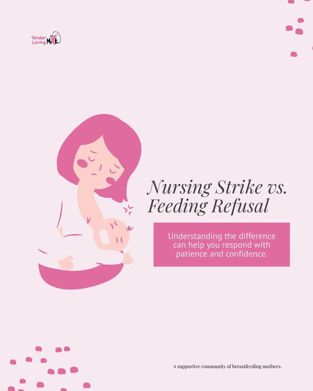 Sometimes, a baby may suddenly refuse to feed, and it can feel worrying.

But not all refusals are the same.

A nursing strike is usually short-term and triggered by something temporary (like teething, illness, or a change in environment).

Feeding r