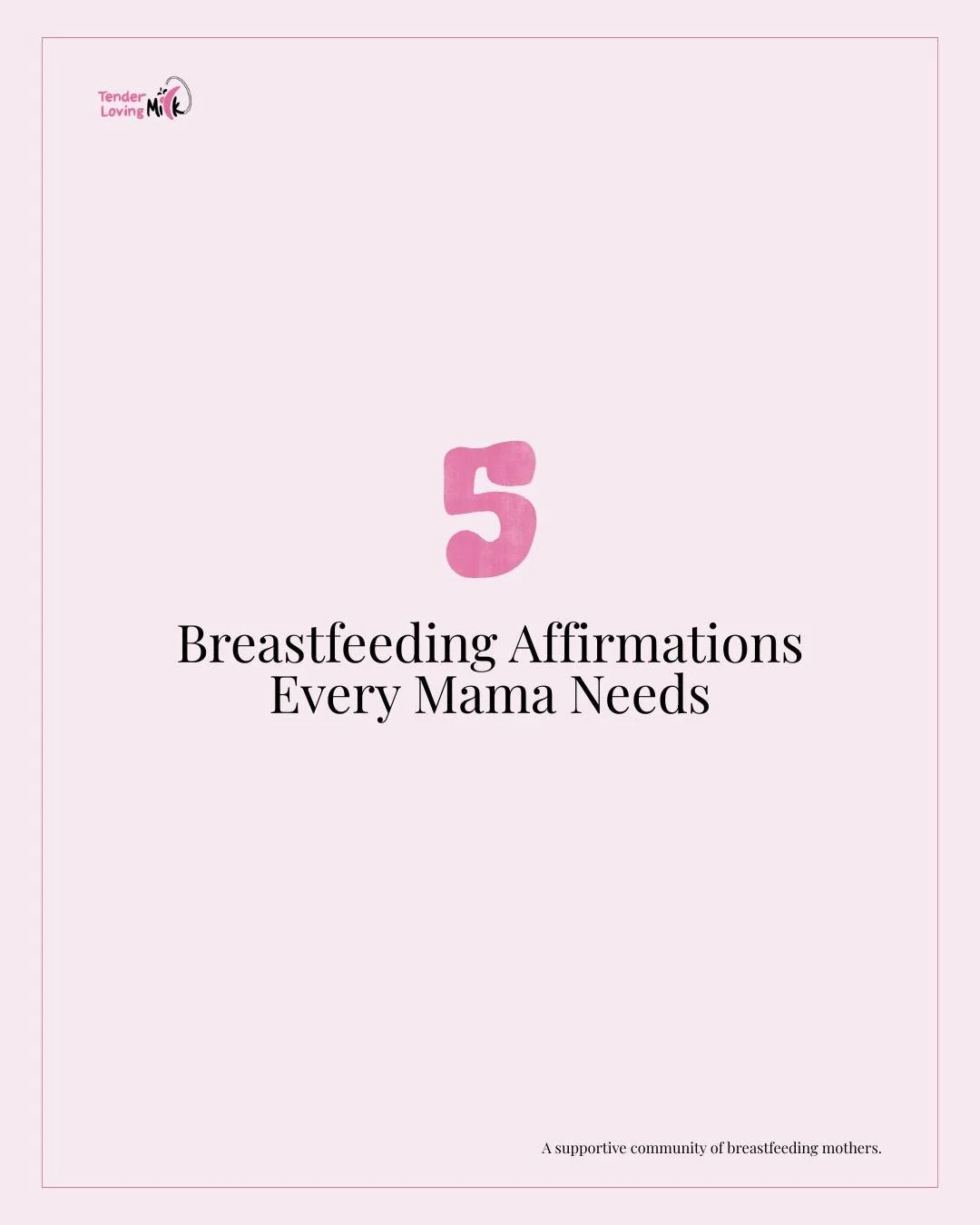 Breastfeeding is beautiful, but it can also feel overwhelming at times. On the tough days, a few kind words can make all the difference. Save this post for yourself, or send it to another mama who might need these reminders today. 🩷

#tenderlovingmi