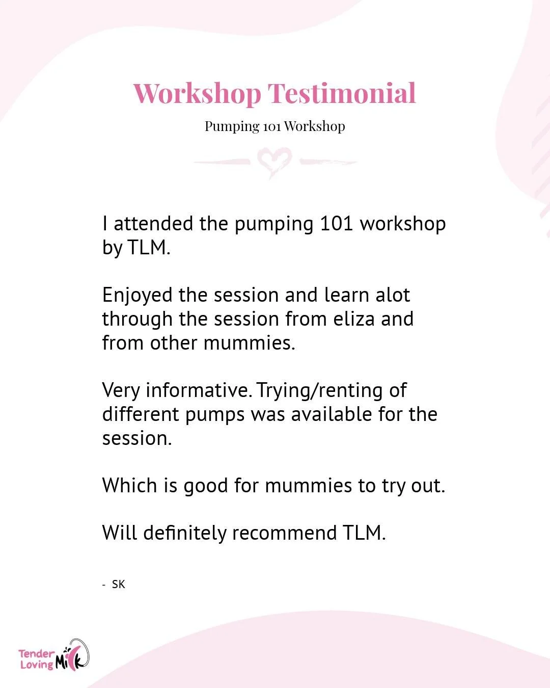 #TGIF - Testimonial #friyay ⁣⁣

Kind words from a fellow mum ❤⁣

Breastfeeding is a journey with loads of ups and downs. Find your support village to be with you each step of the way. Need lactation support? Make sure you find trained breastfeeding s