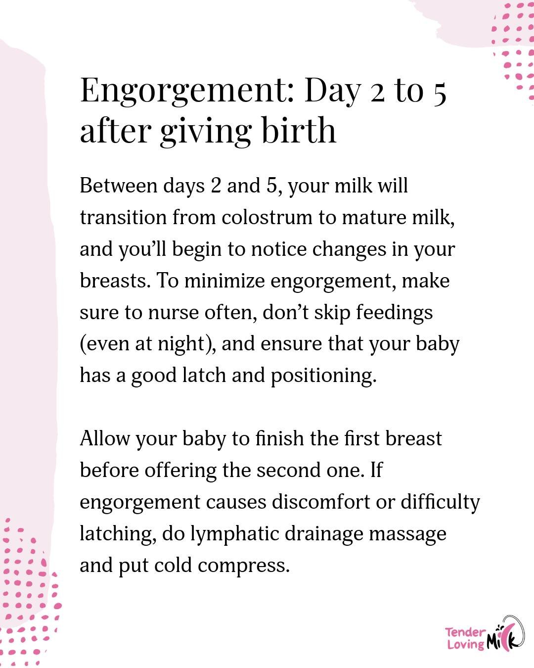Feeling engorged as your milk comes in? That&rsquo;s completely normal.

Here are a few simple tips to help you feel more comfortable:
✅ Nurse often and don&rsquo;t skip feedings (even at night)
✅ Make sure baby has a good, deep latch and proper posi