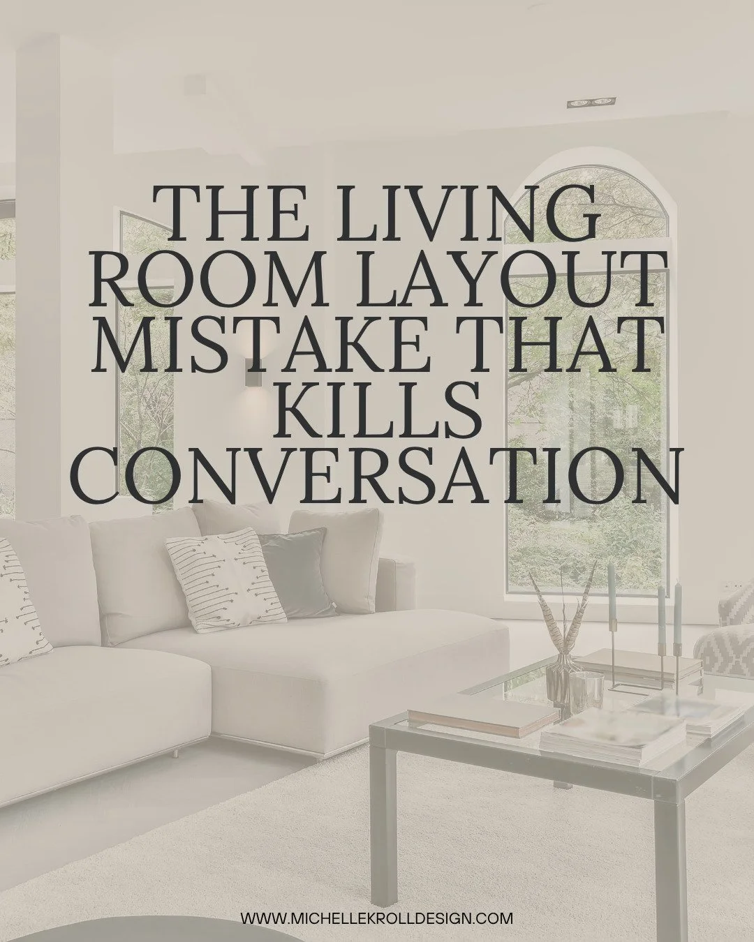 Wondering why your living room might feel awkward and how to fix it instantly? Try three of my favorite tips:

1. When all your seating faces the TV, arrange seats to face each other, not just the screen

2. Create a &ldquo;conversation zone&rdquo;ch