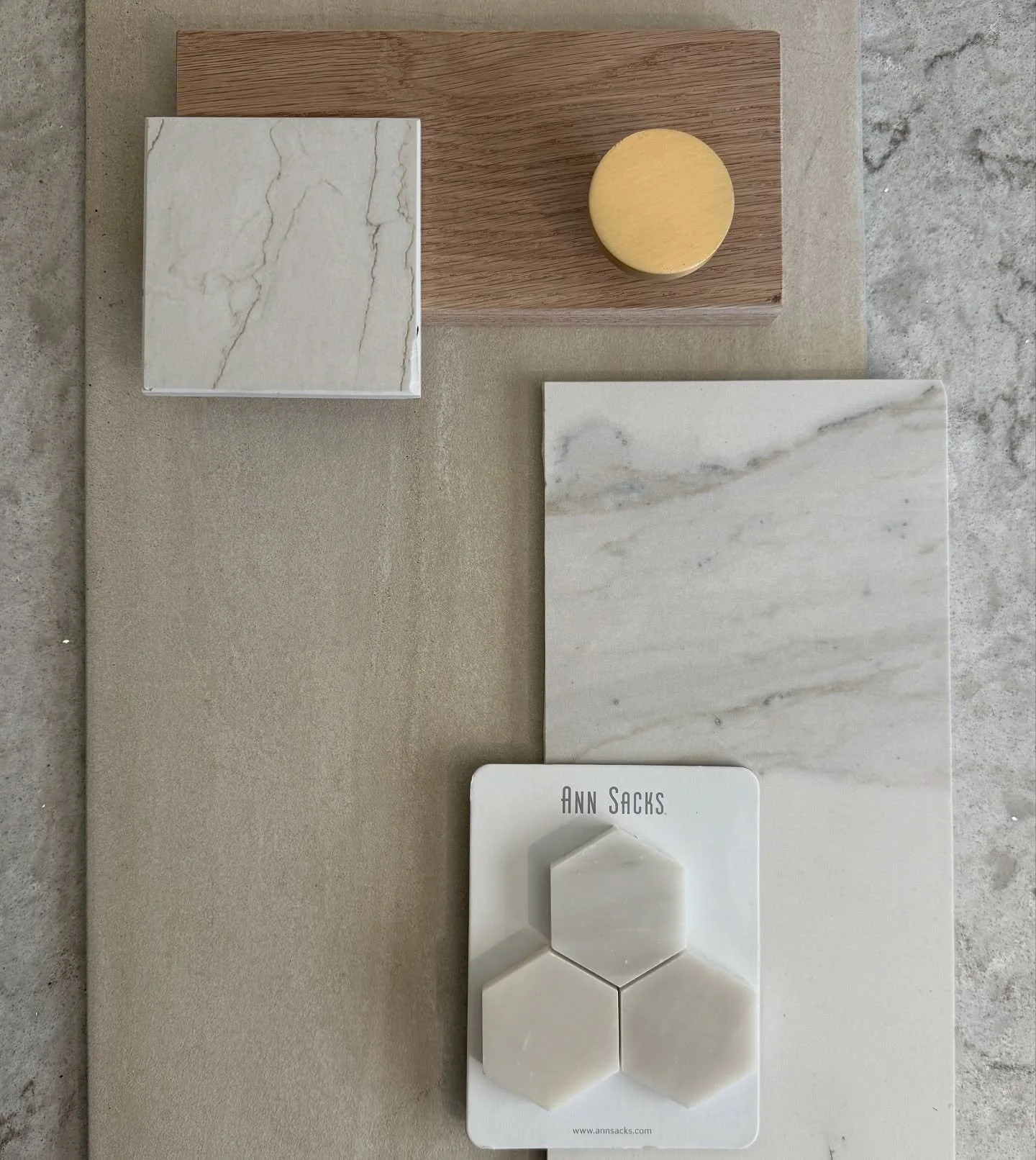 Tile is finalized and ready to order for this warm neutral bathroom remodel.