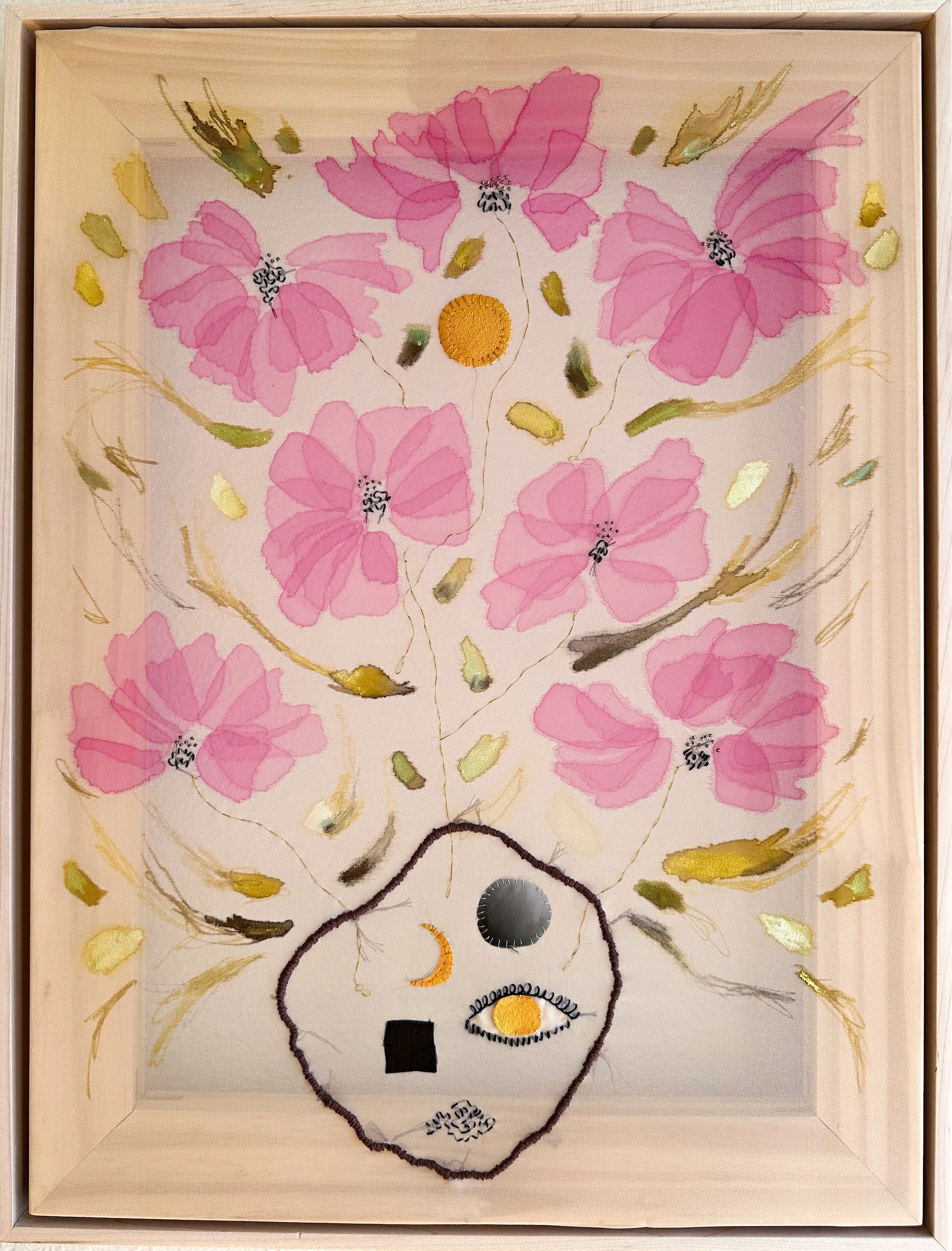 Courtney Griffin_ Stretched Open Beyond Repair - 18x24%22 mixed media on silk 2025.JPG