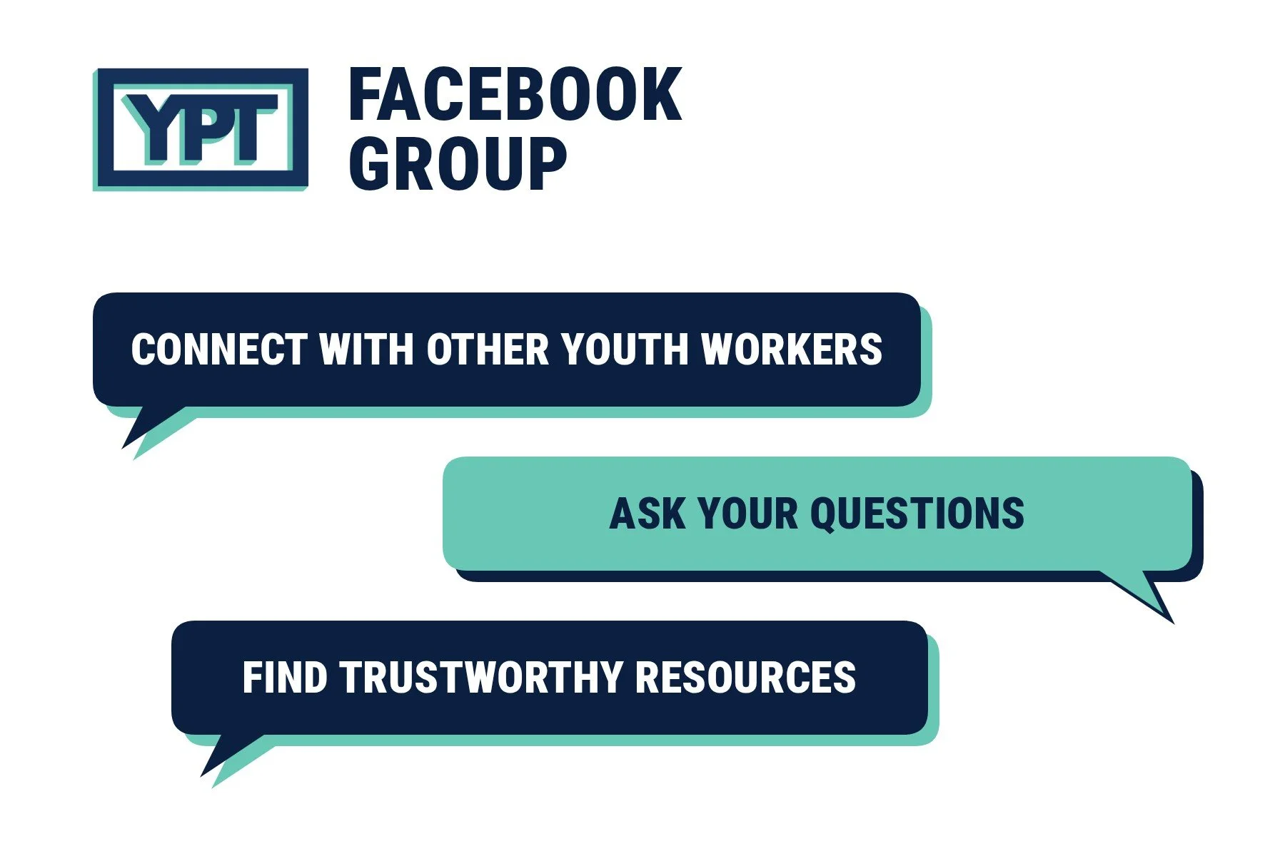 The YPT Facebook Group is a great place to find community with like-minded youth workers, ask their questions, and find trustworthy resources.