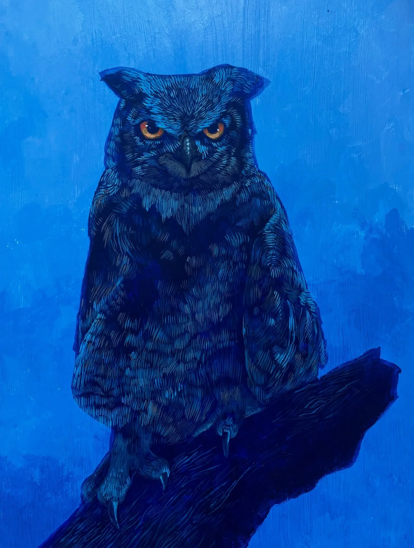 Painting number two (!!) for Wallmountables 2025 at @dcartscenter 🦉The party officially kicks off with opening night tonight 💃🏻

&ldquo;Dusk&rdquo;
11x14&rdquo;
Acrylic, gouache, colored pencil 
.
.
#dcartist #acreativedc #mtpleasantdcartists #acr
