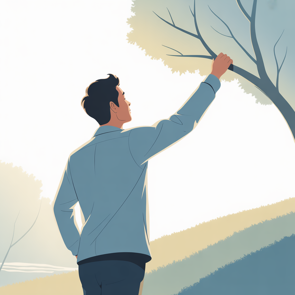 Man striving for perfection, representing the overachieving pattern developed from childhood trauma