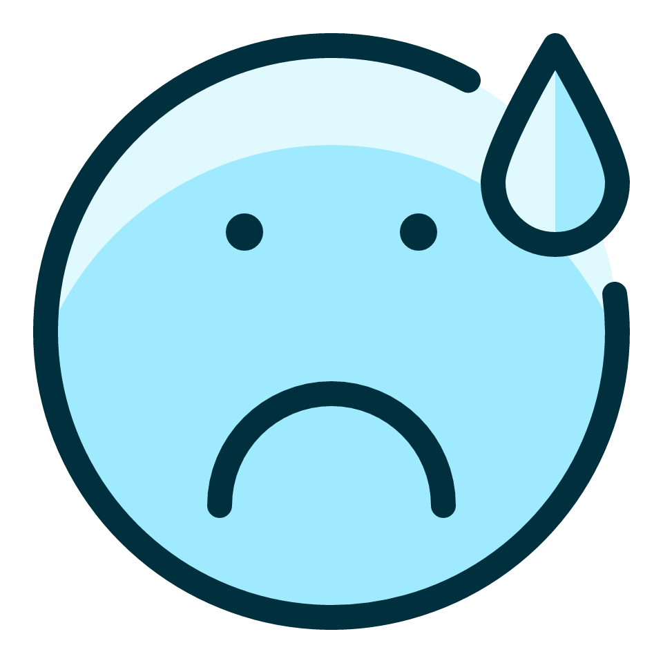 Sweating face for therapy for panic attacks.