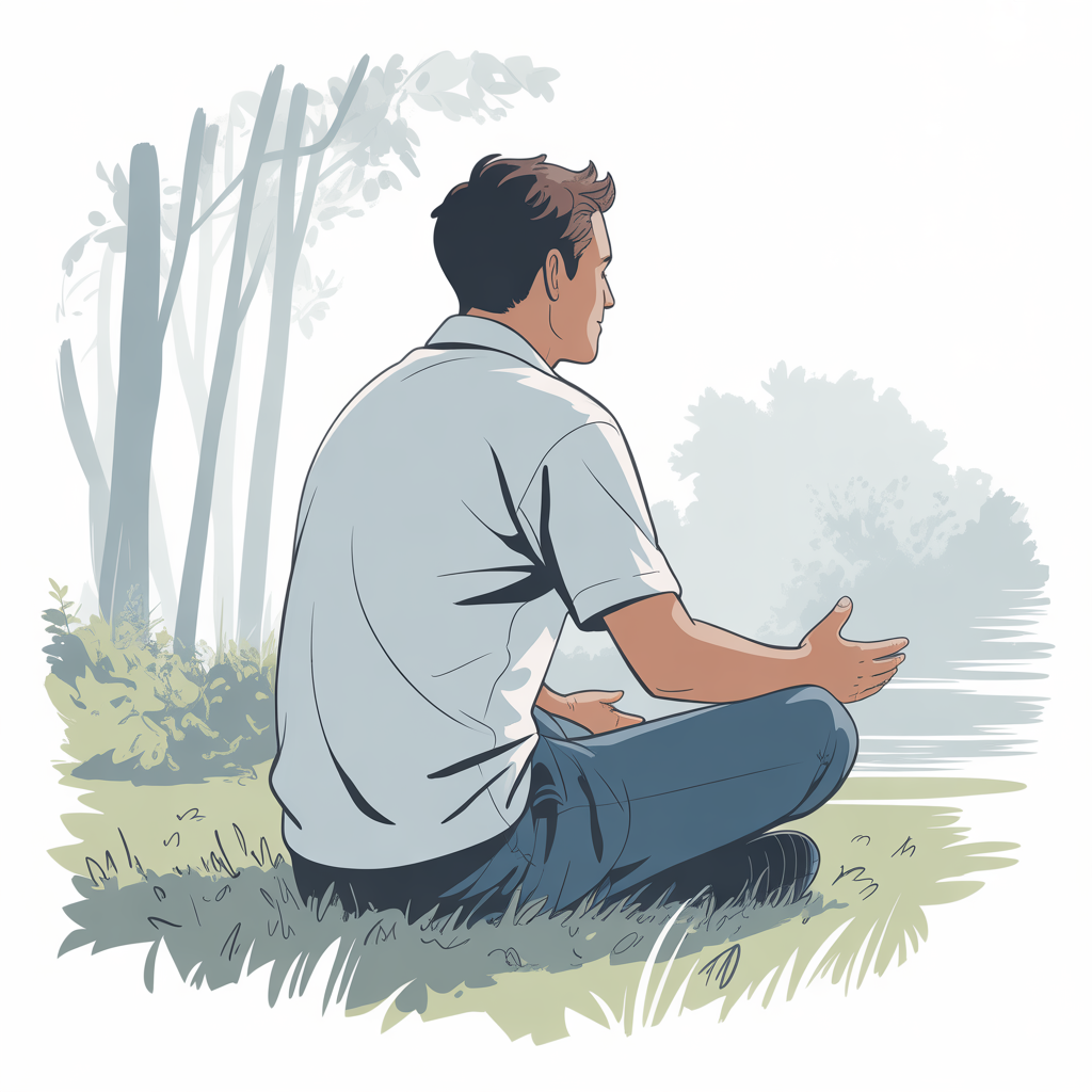 Grounding technique visualization for trauma survivors to reconnect with present moment safety