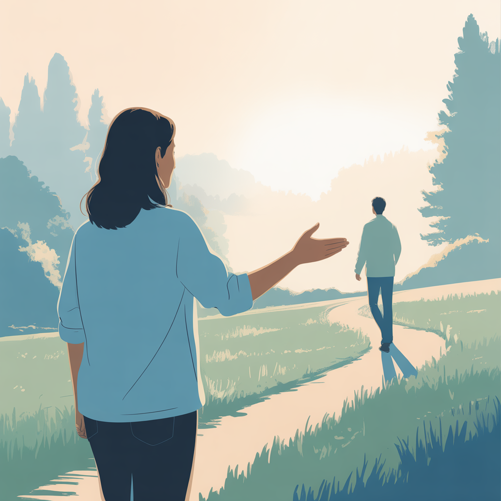 Woman acts out people-pleasing behavior pattern developed as childhood trauma survival strategy