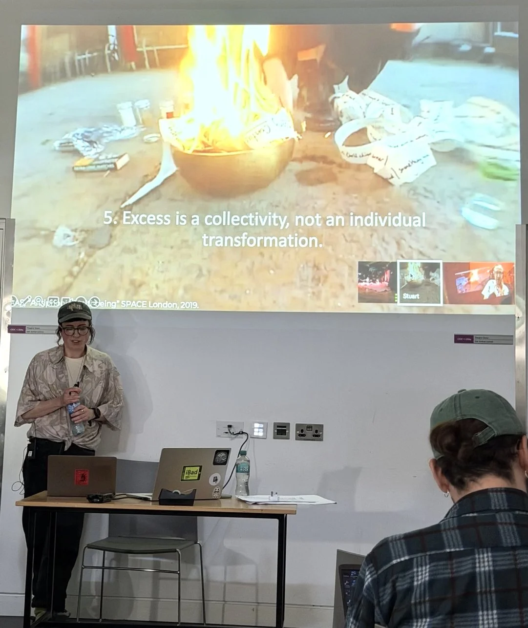 Conference presentation for 'Subversive, Investigative, and Open Source Practices' COST Action , Galway 2026. Photo by Jenny Jih. 
