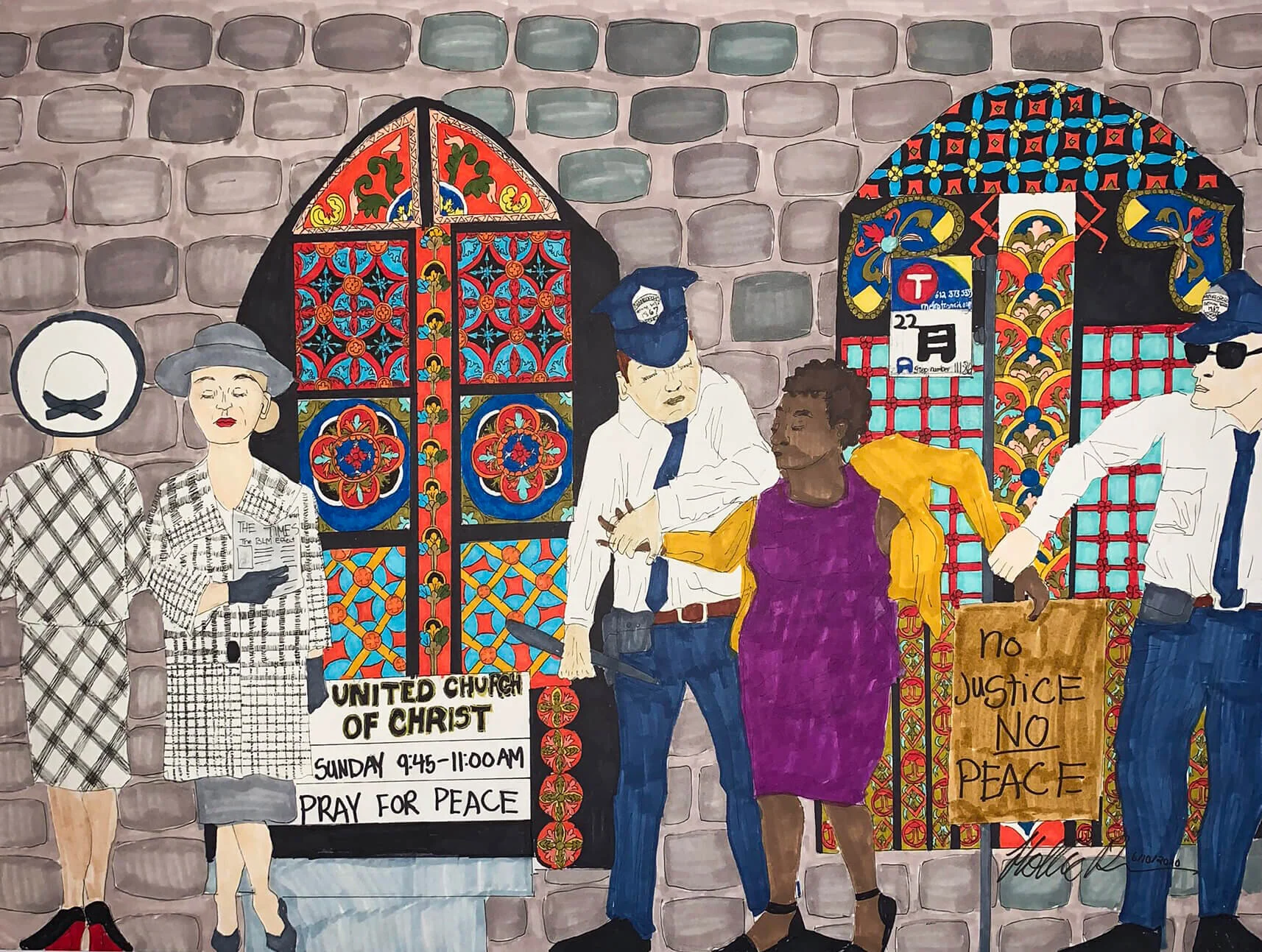 The Bus Stop Series: Minneopolis
2020 
 Ink on paper 
 24”x18”
$400