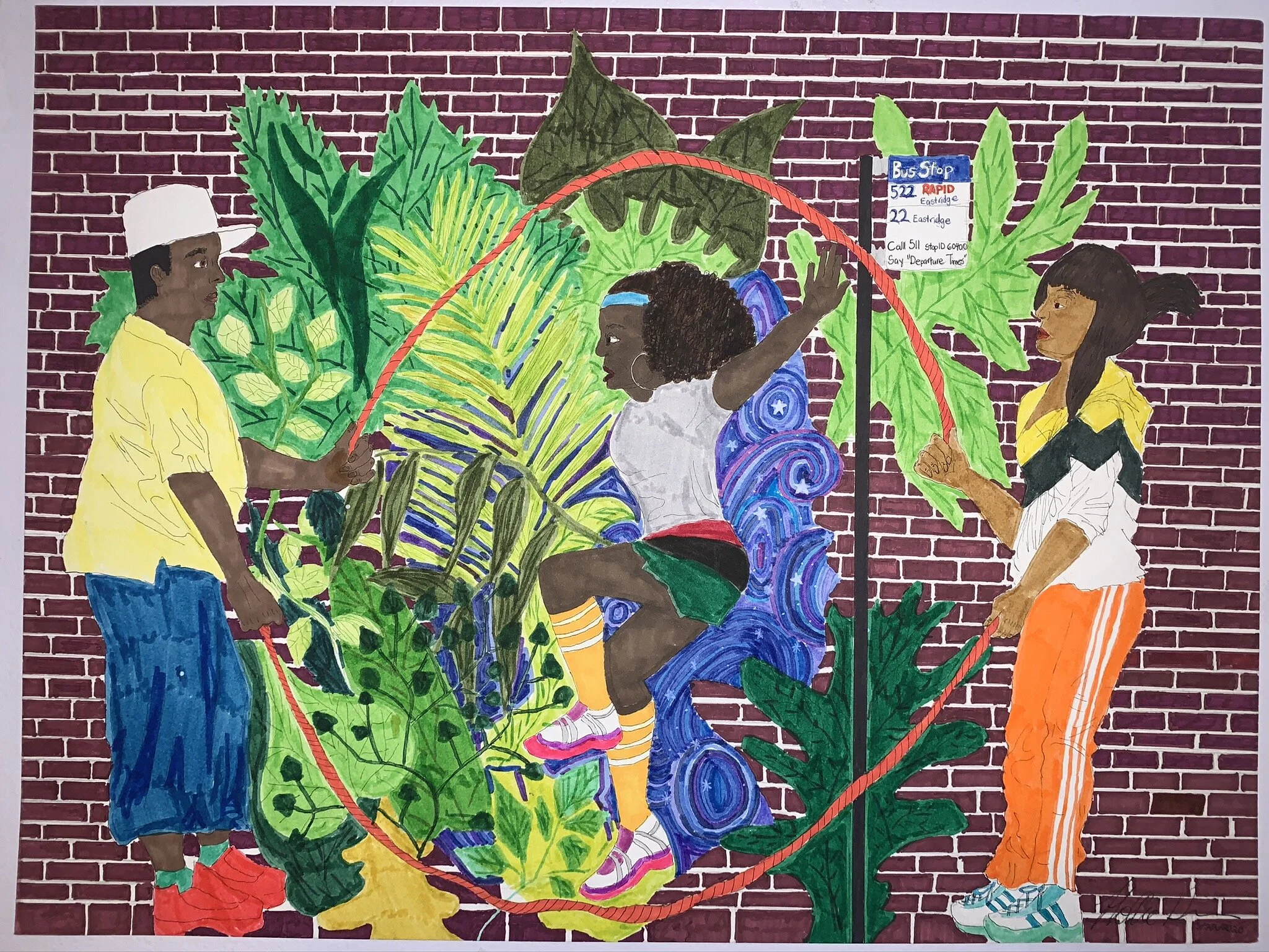 The Bus Stop Series: Columbus
2020
Ink on paper
SOLD Private collector
