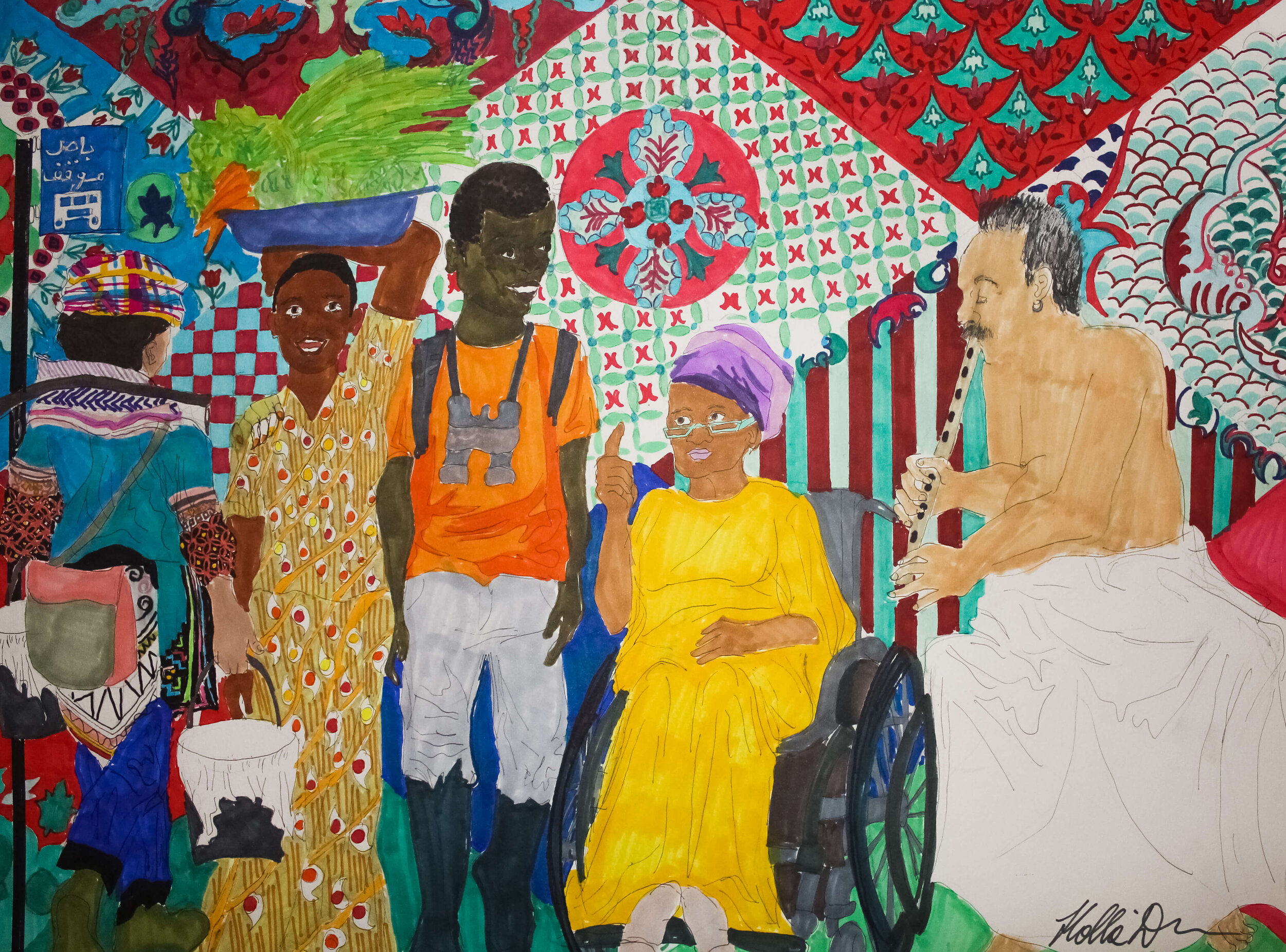 The Bus Stop Series: Abu Dhabi
2020 
Ink on paper 
 24”x18”
$400