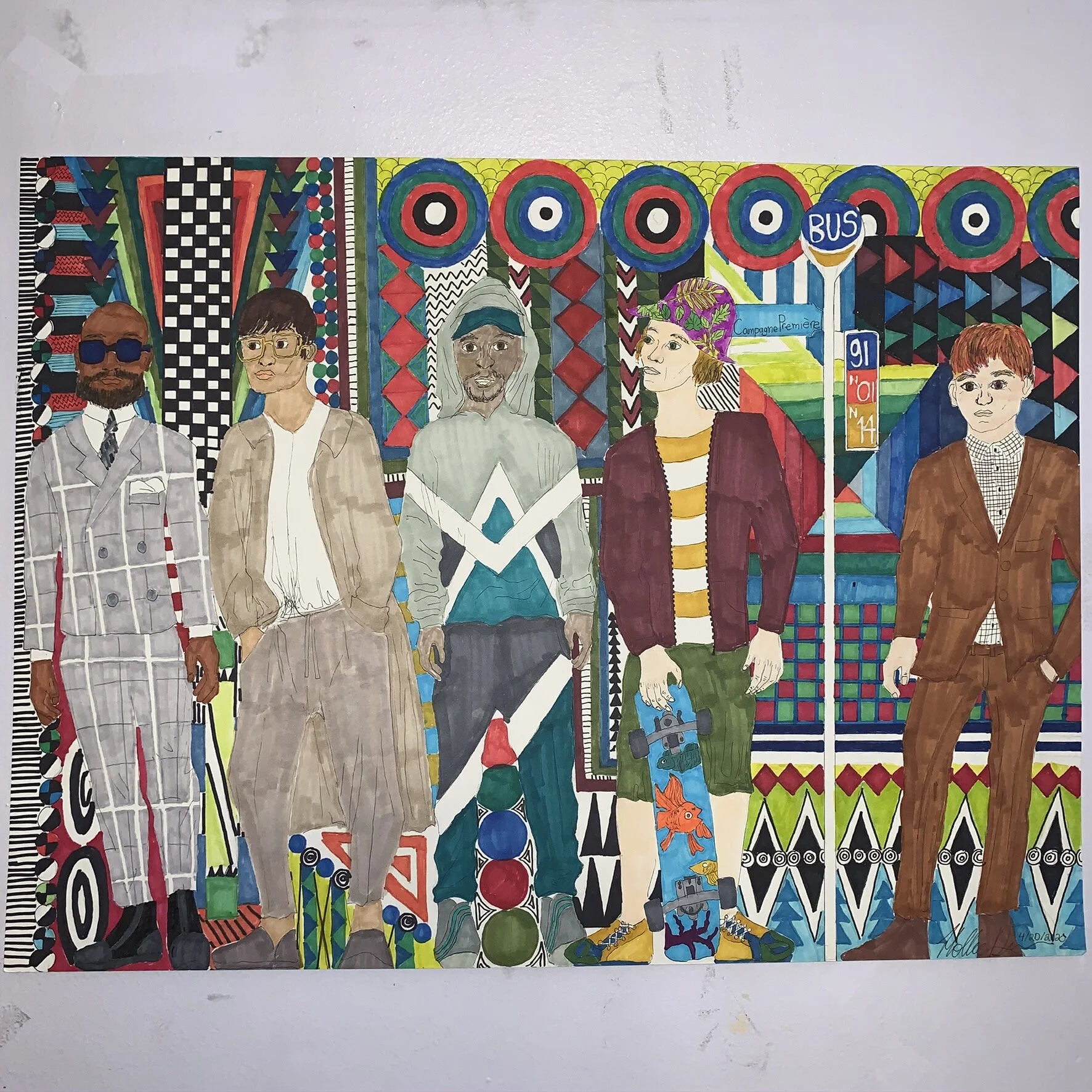 Bus Stop Series: France
2020
Ink on Paper
24”x18”
