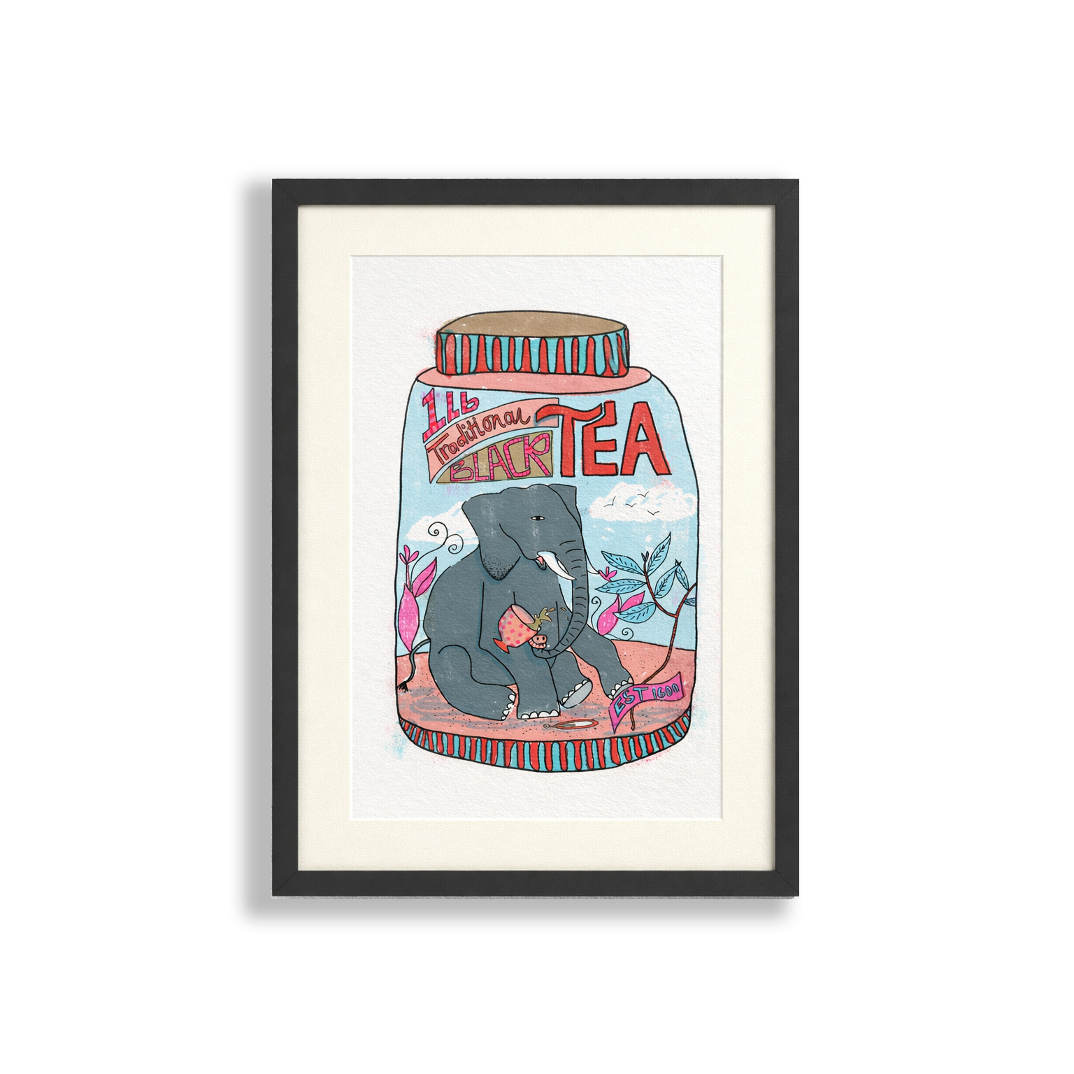 A4 Print Elephant Tea