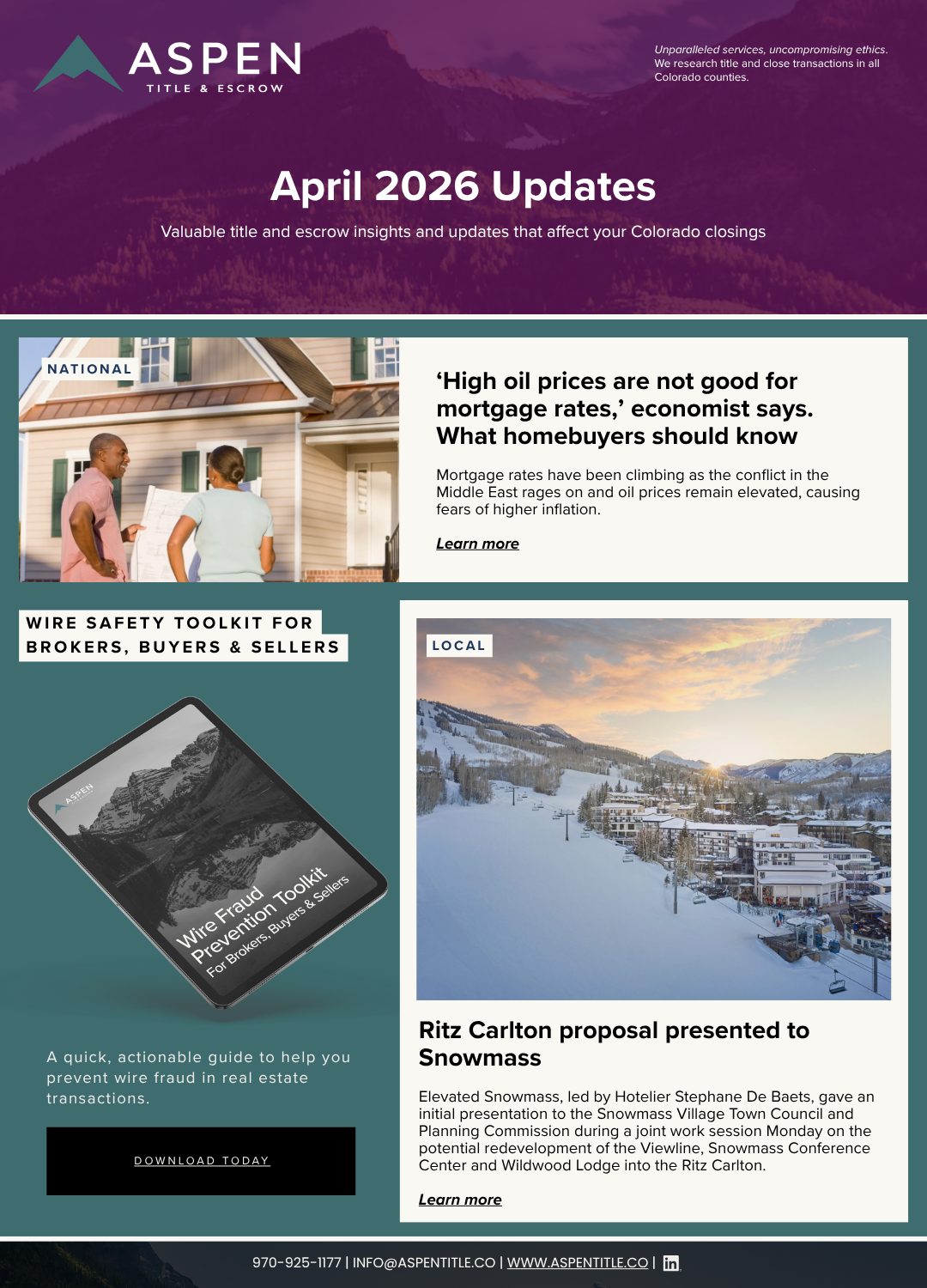 The April 2026 Newsletter - Week 1