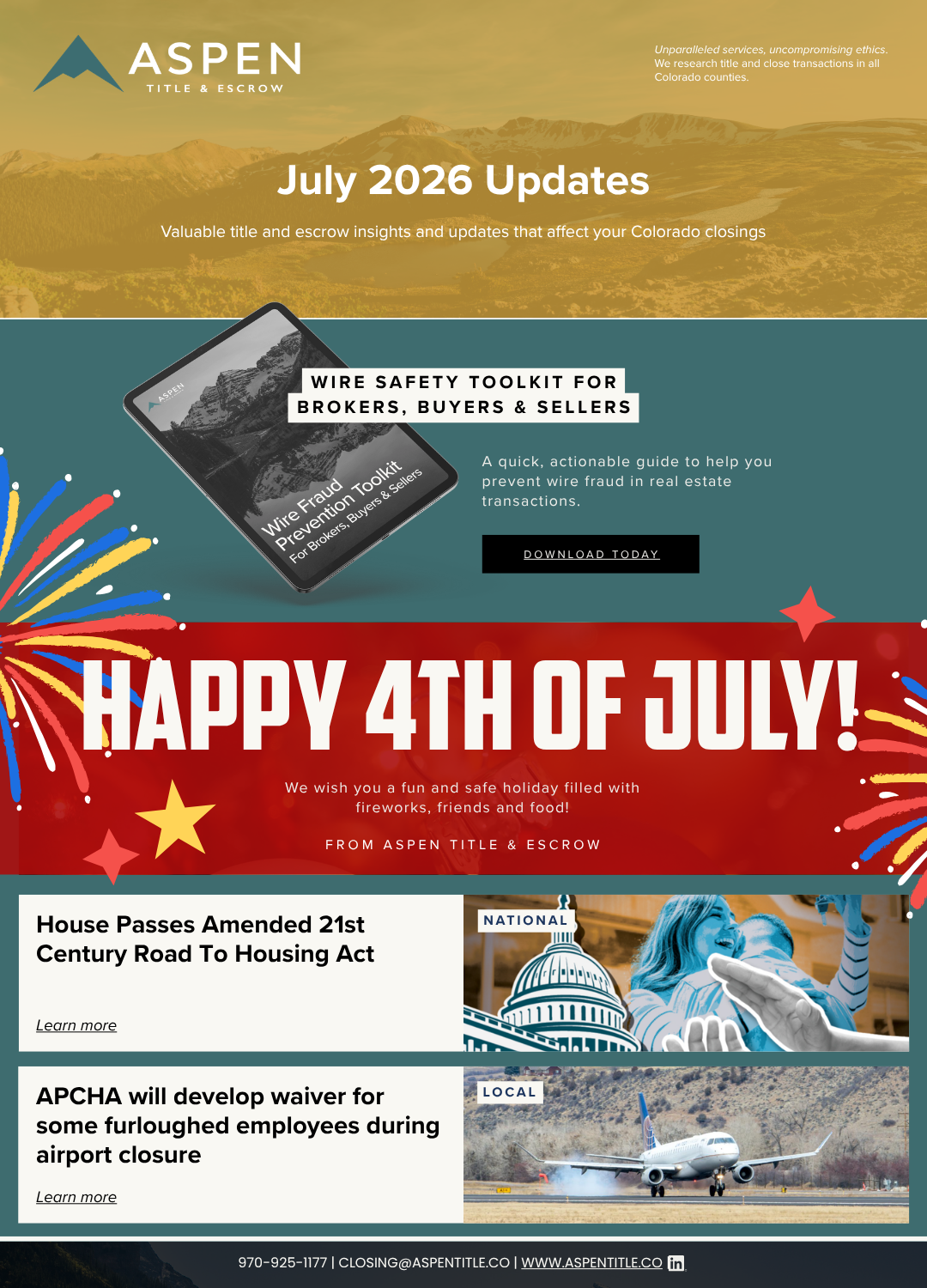 The July 2026 Newsletter - Week  1