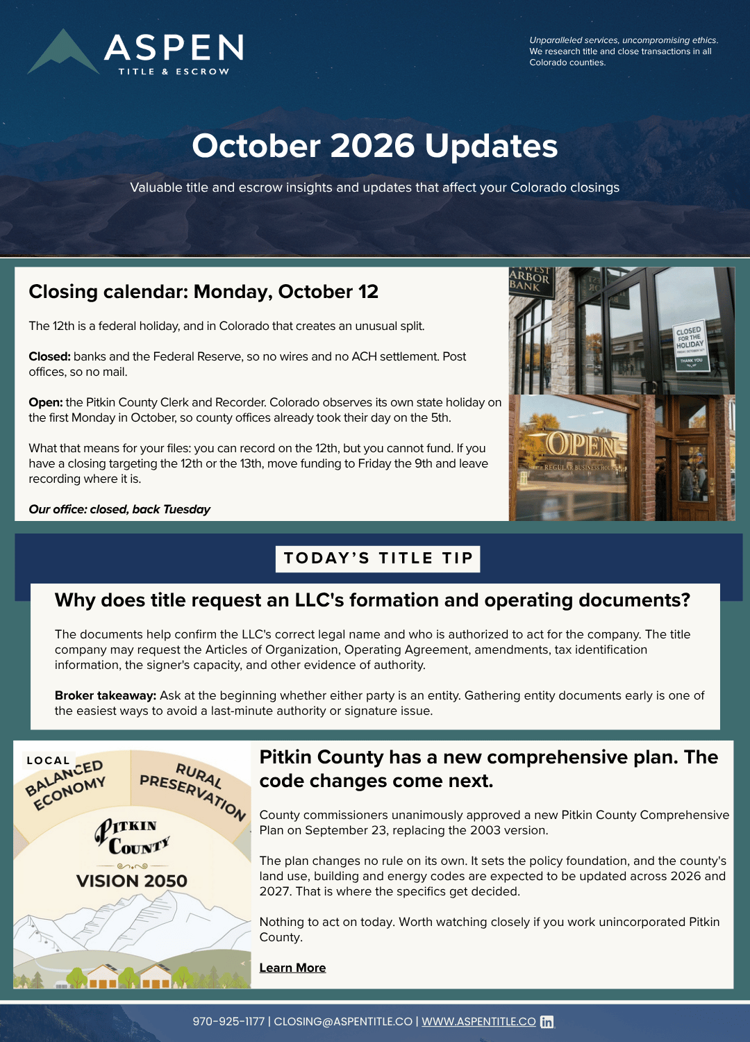 The October 2026 Newsletter - Week 1