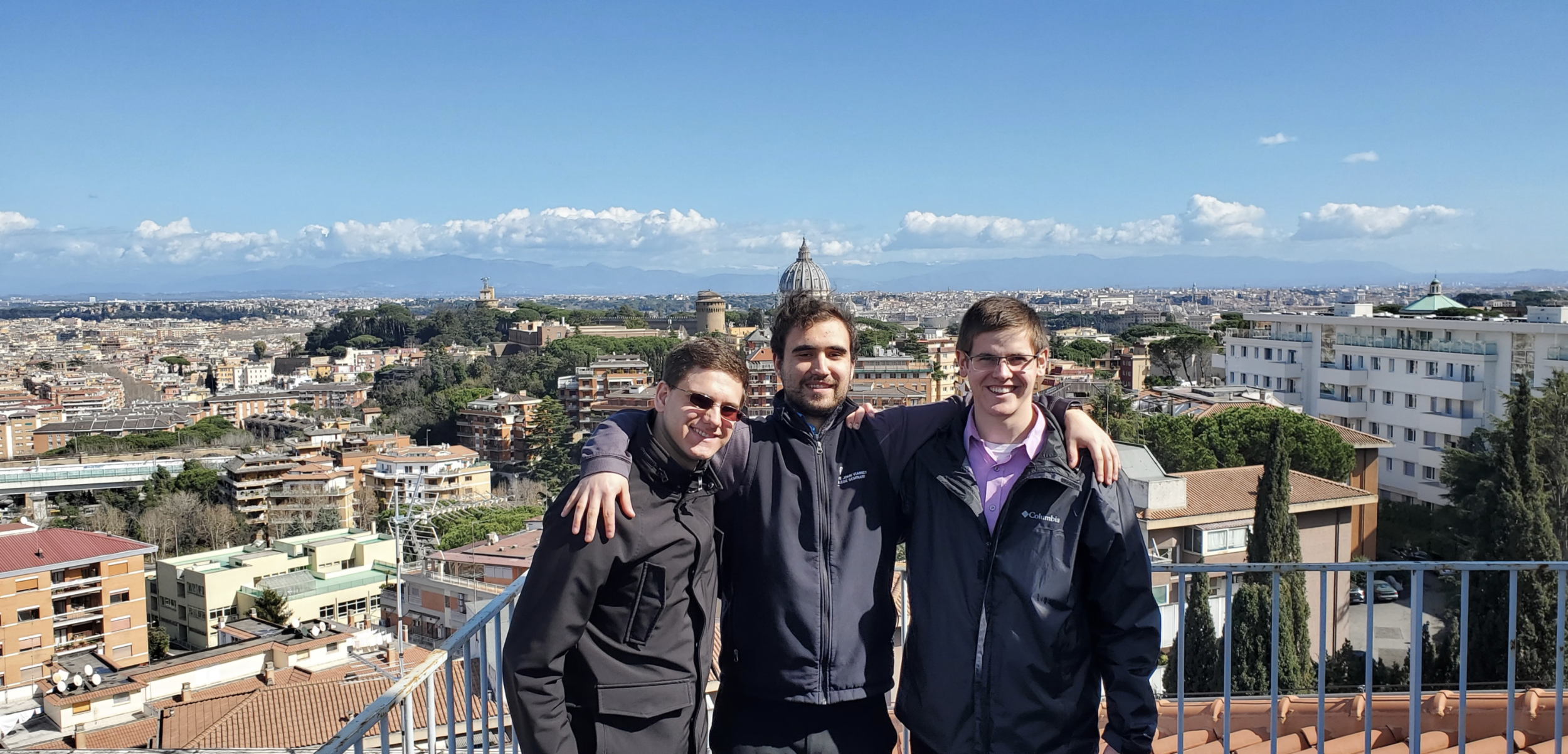 Standing on the roof of the General House of the Missionary Oblates of Mary Immaculate in Rome, overlooking Vatican City.