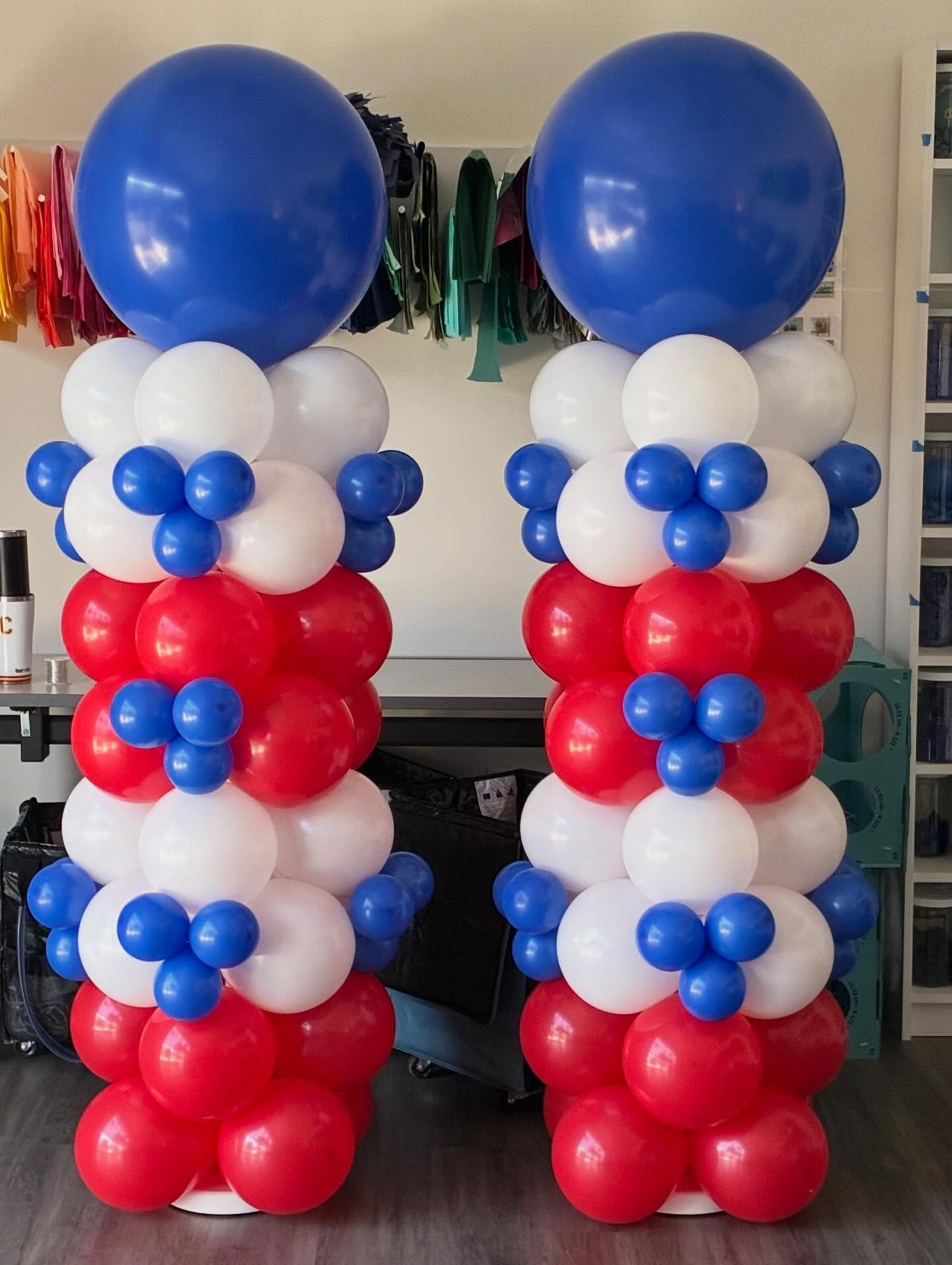 Bold, bright, and built to stand out 🇺🇸✨

We loved bringing this conference space to life with classic red, white, and blue balloon columns paired with illuminated marquee letters. A clean, high-impact setup that draws attention, anchors the room, 