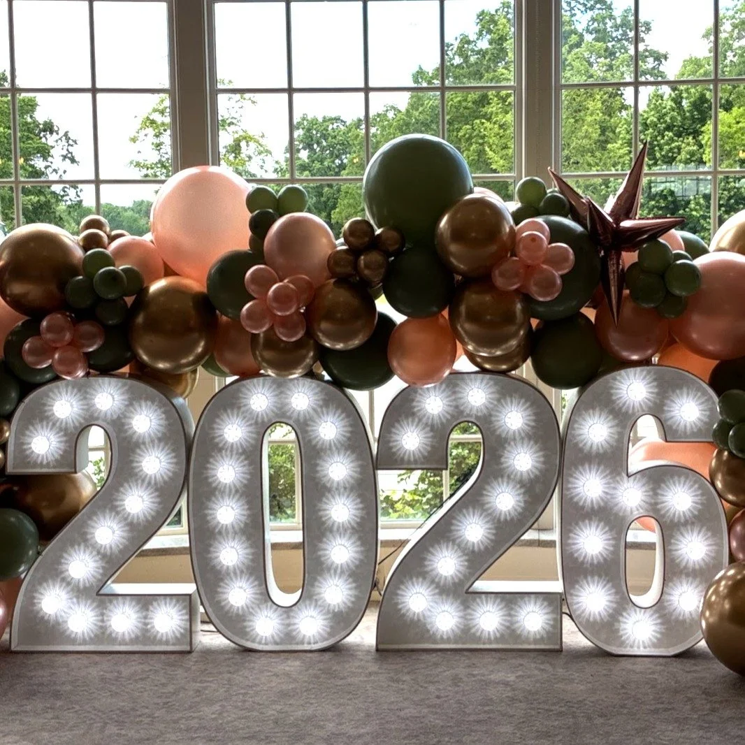 Graduation season has officially begun 🎓

We kicked things off at Bellerive Country Club with this custom 2026 display, featuring lit marquee numbers, layered balloon d&eacute;cor, and a soft, elevated color palette that feels both celebratory and r