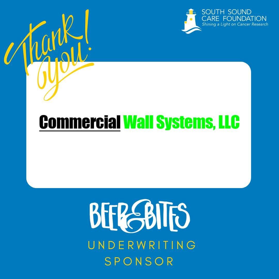 Thank you Commercial Wall Systems for your Underwriting Sponsorship of Beer &amp; Bites 2022! We can't do this without supporters like YOU! 👏 🙌