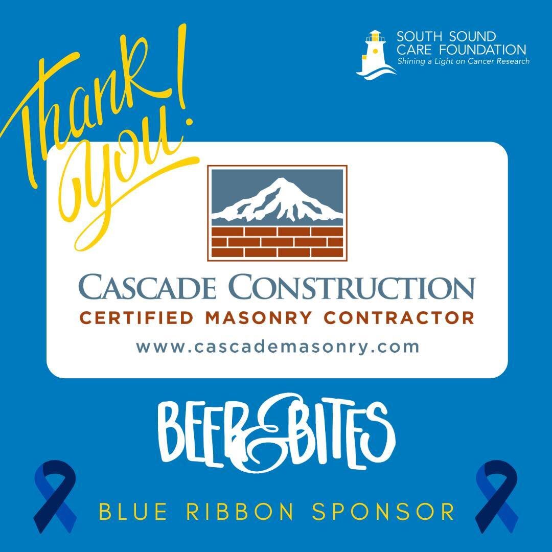 THANK YOU Blue Ribbon Sponsor, Cascade Construction! Your support to cancer patients in the South Sound is very much appreciated! 💙 💛