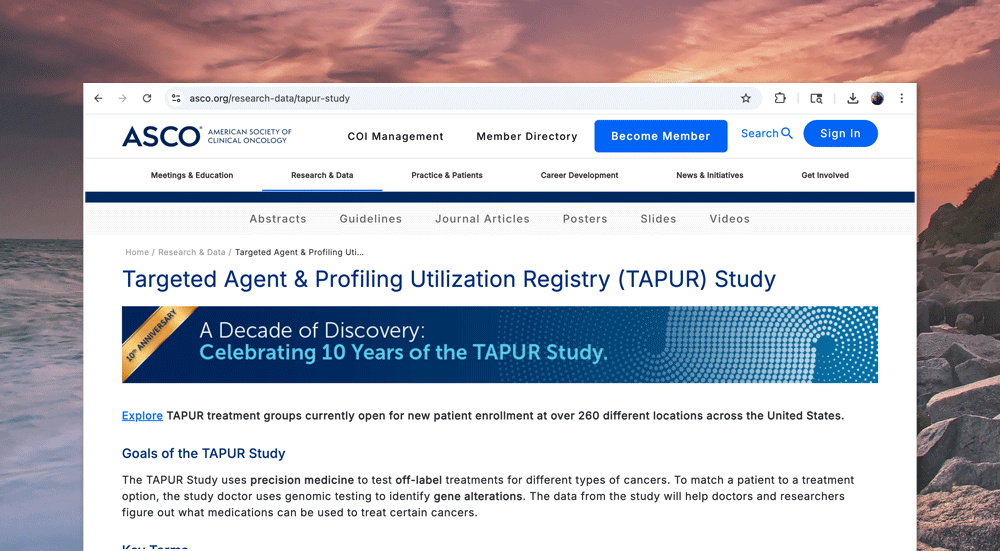 Now Open: TAPUR Study