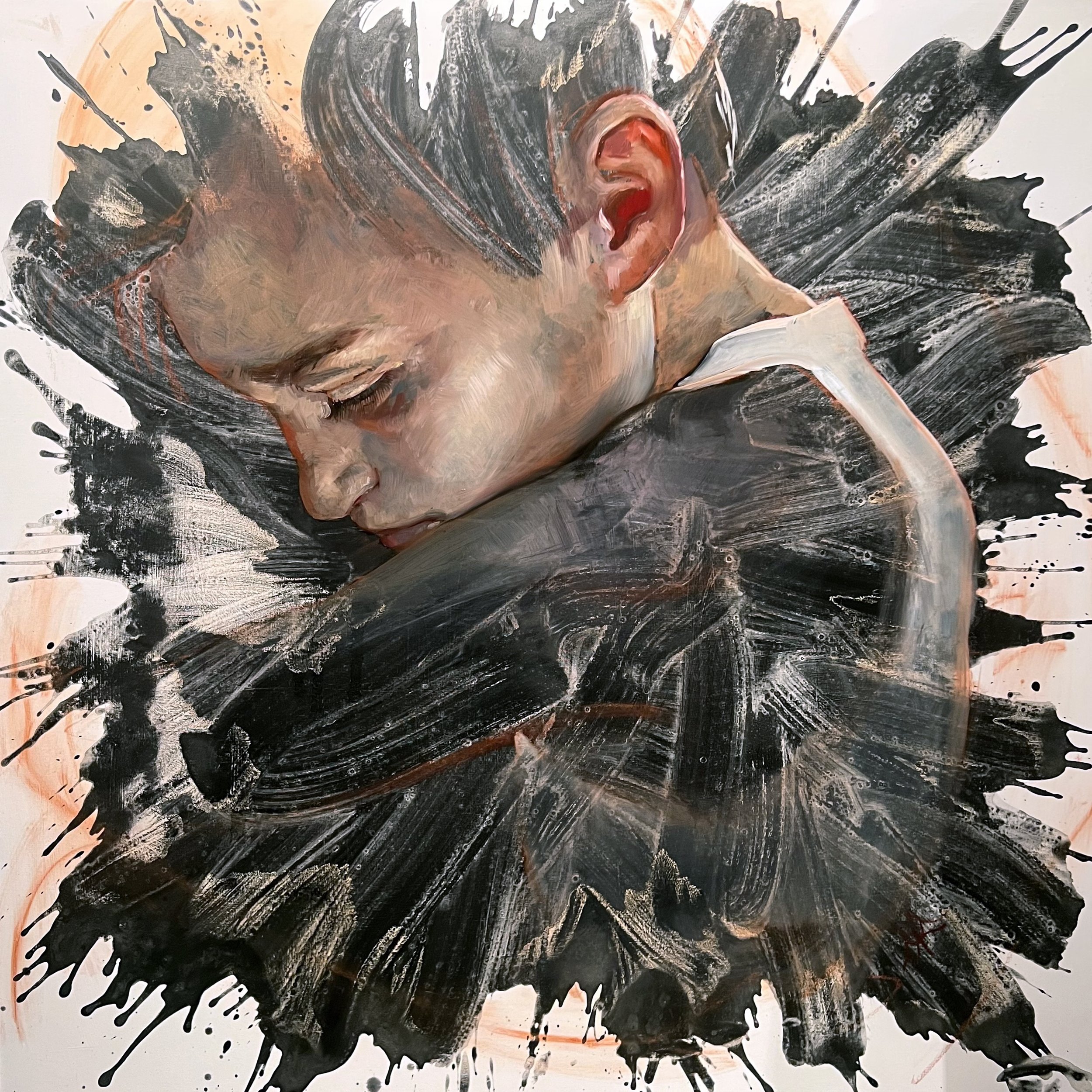 Explosion, oil on canvas, 42 X 42 inches, 2022