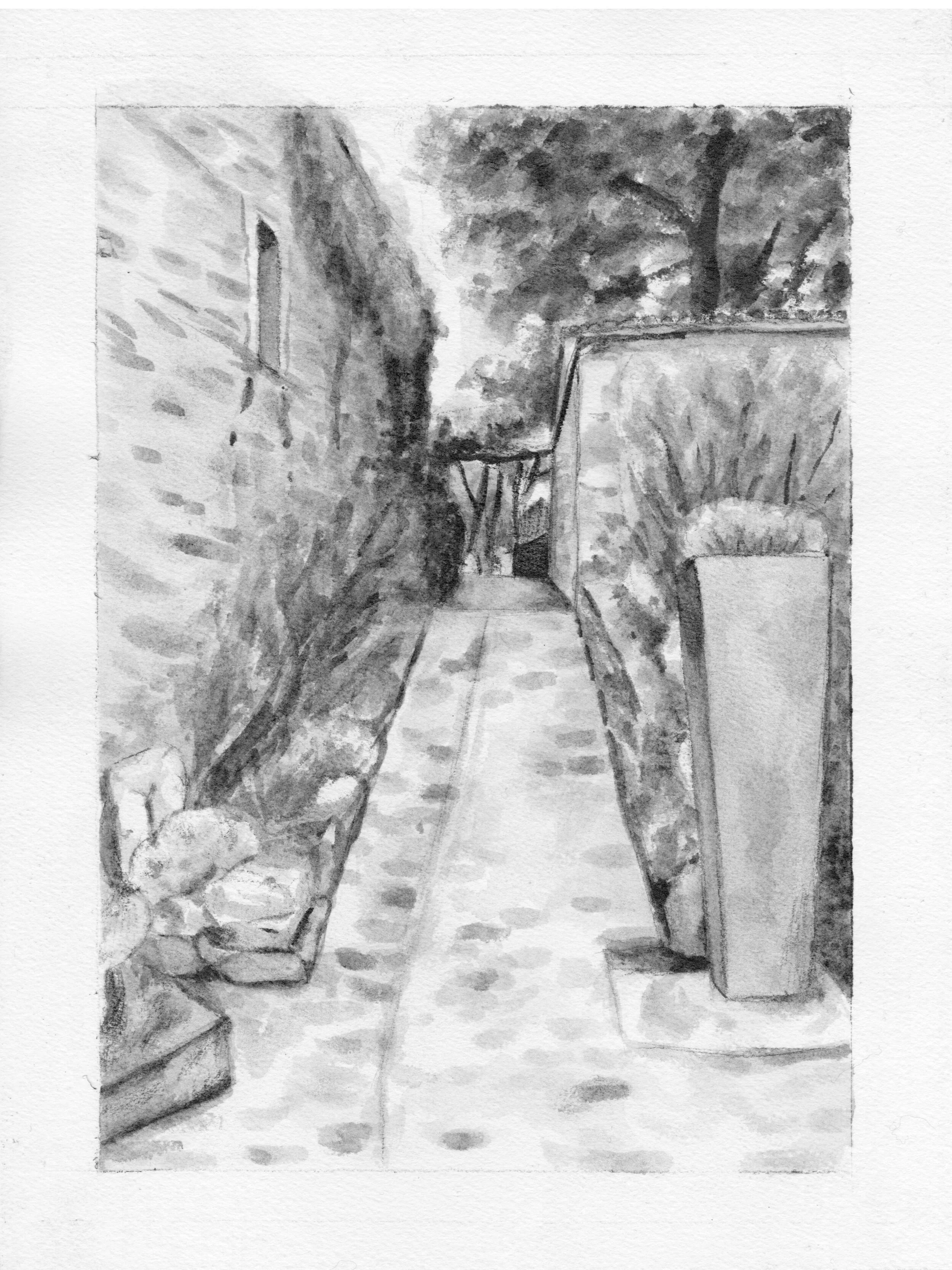 In the Jardin, Graphite