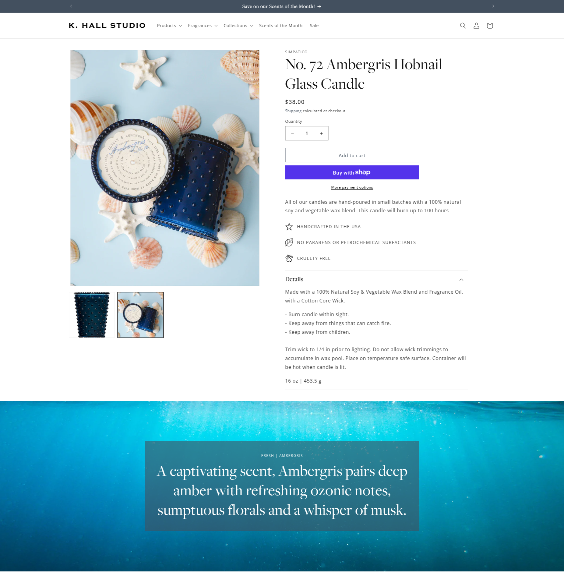Candle Product Page with Updated Information