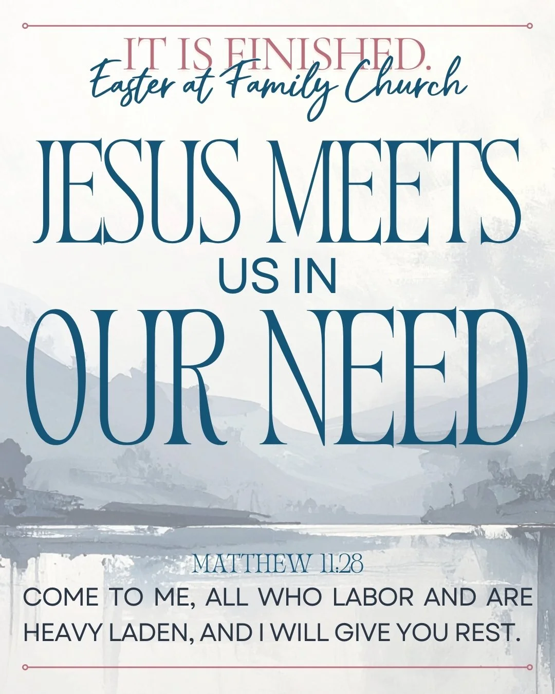 Jesus doesn&rsquo;t wait for us to get it together. He invites the weary, the anxious, and the overwhelmed to come as they are. As we move toward Easter, hear this invitation personally&mdash;rest is closer than you think.

Learn more about Family Ch