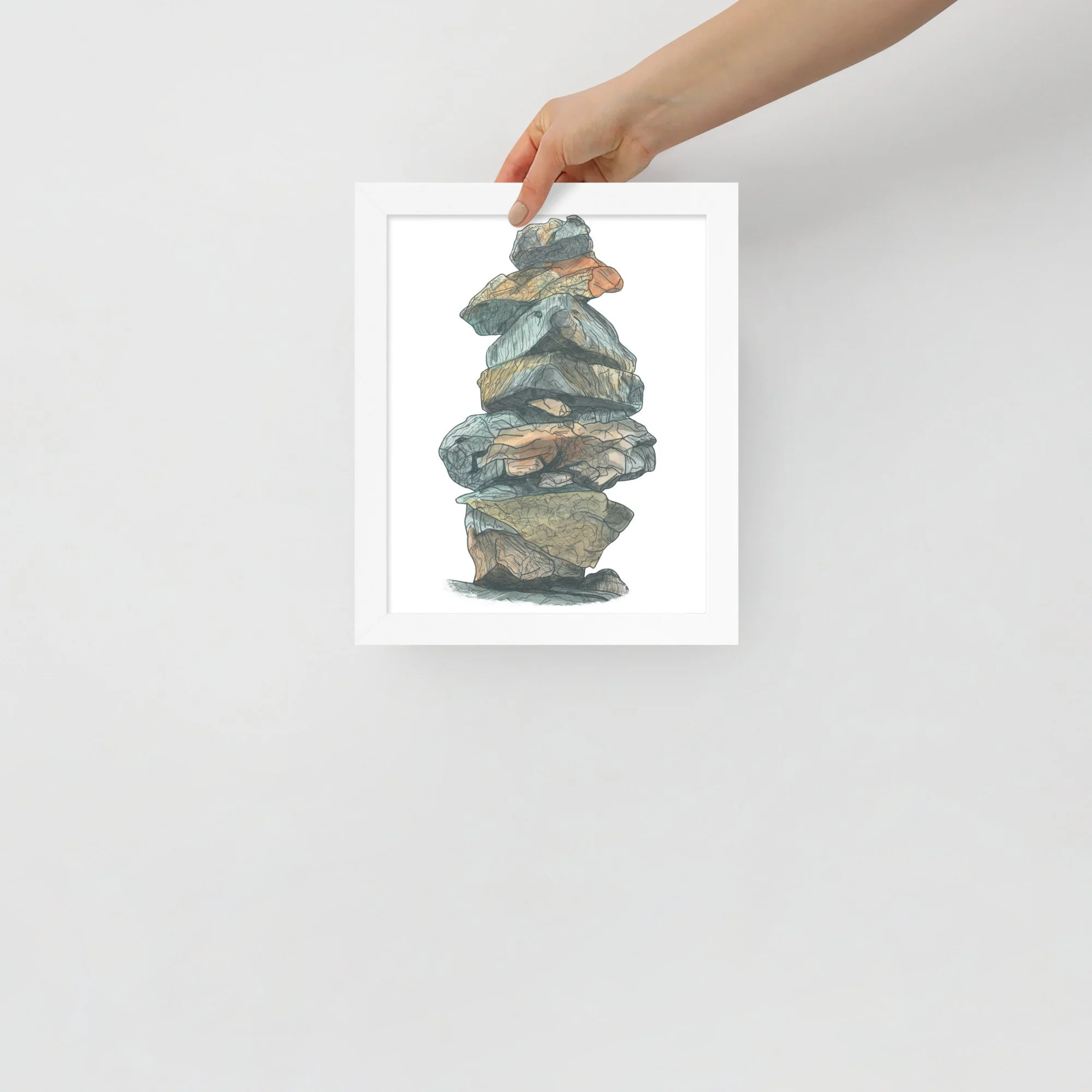 Rock Cairn Framed Print