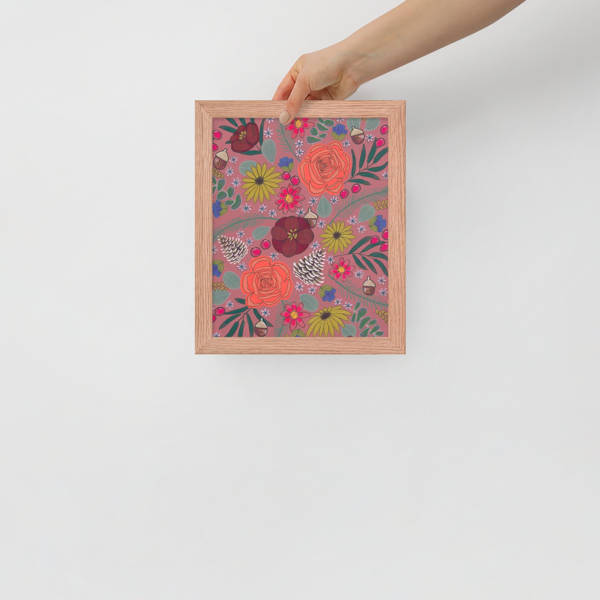 Pinecones and Acorns Framed Print