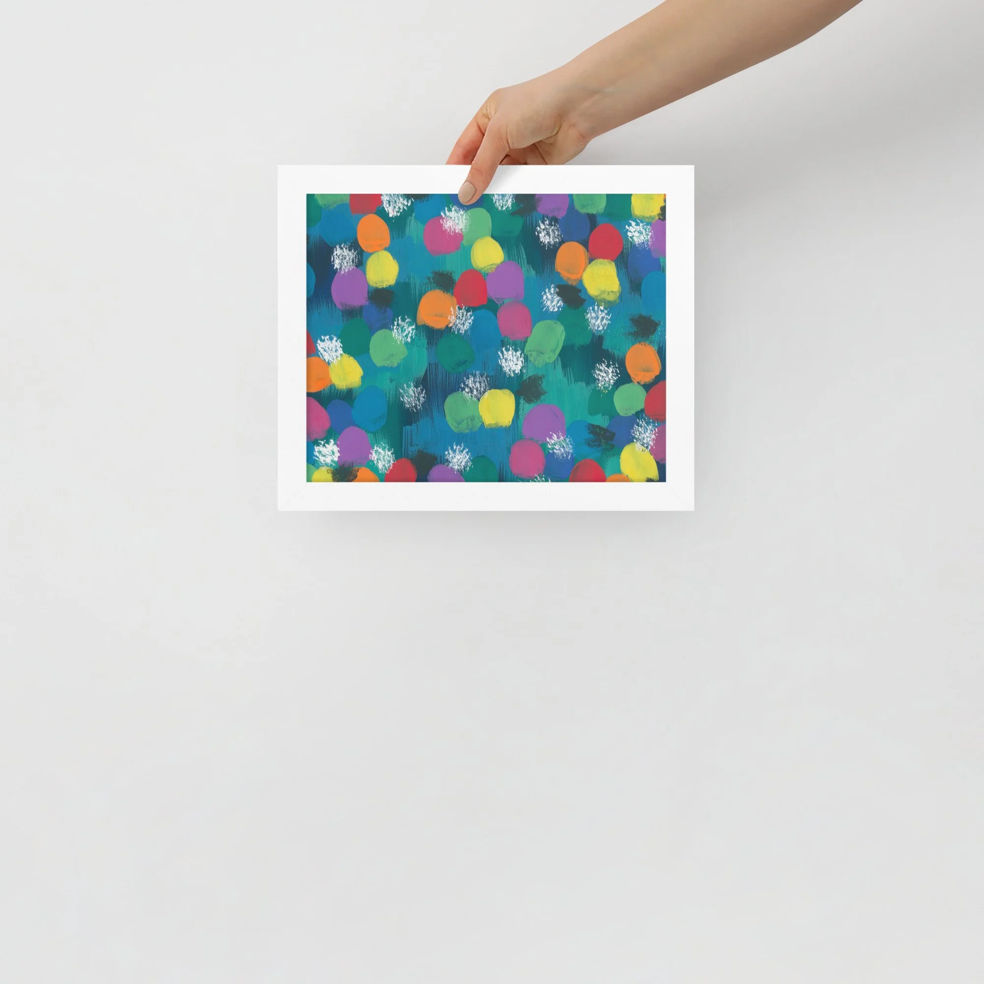 Rainbow Confetti Framed Print