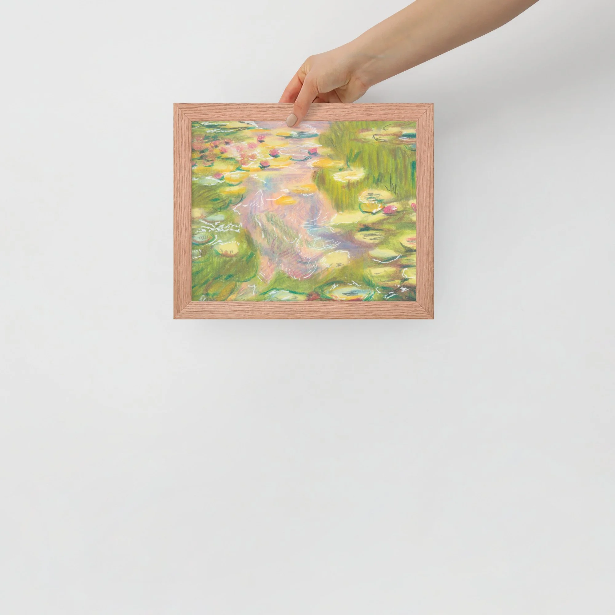 A Study on Lilypads Warmth Framed Print