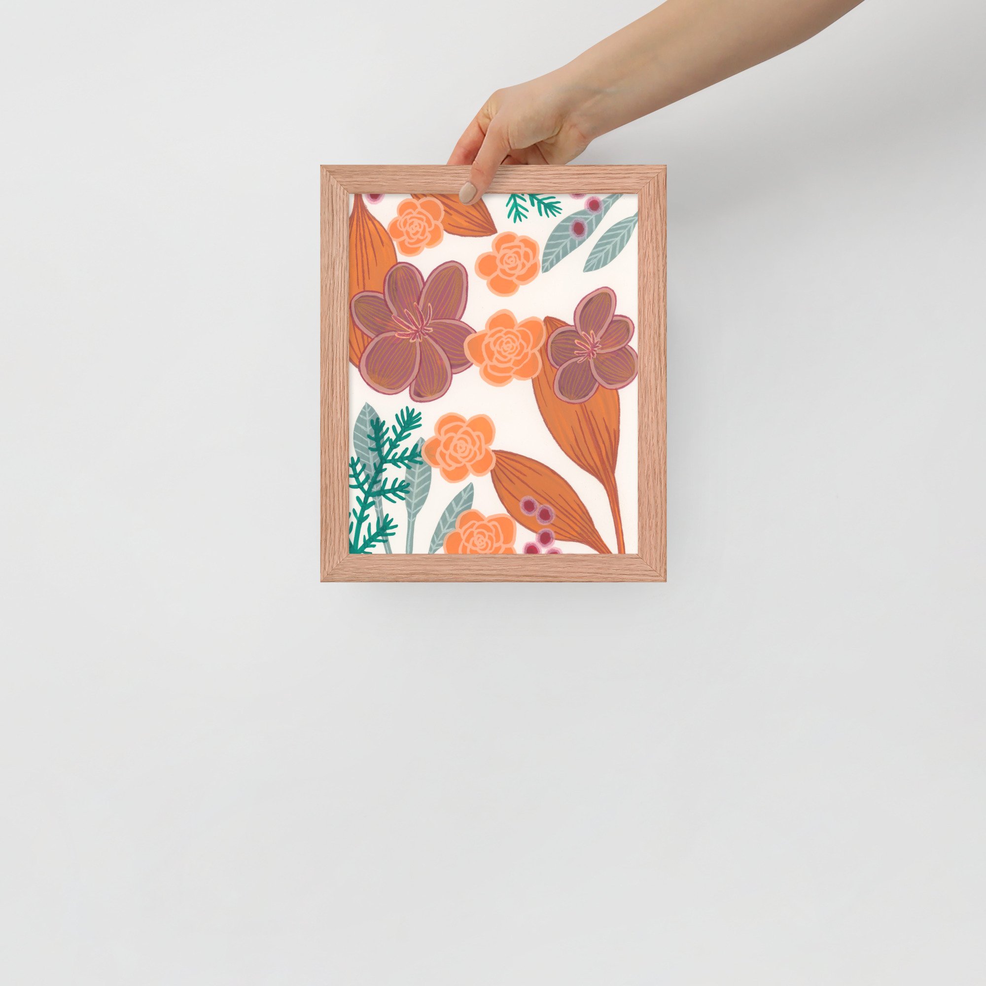 Fall Winter Floral Framed Print
