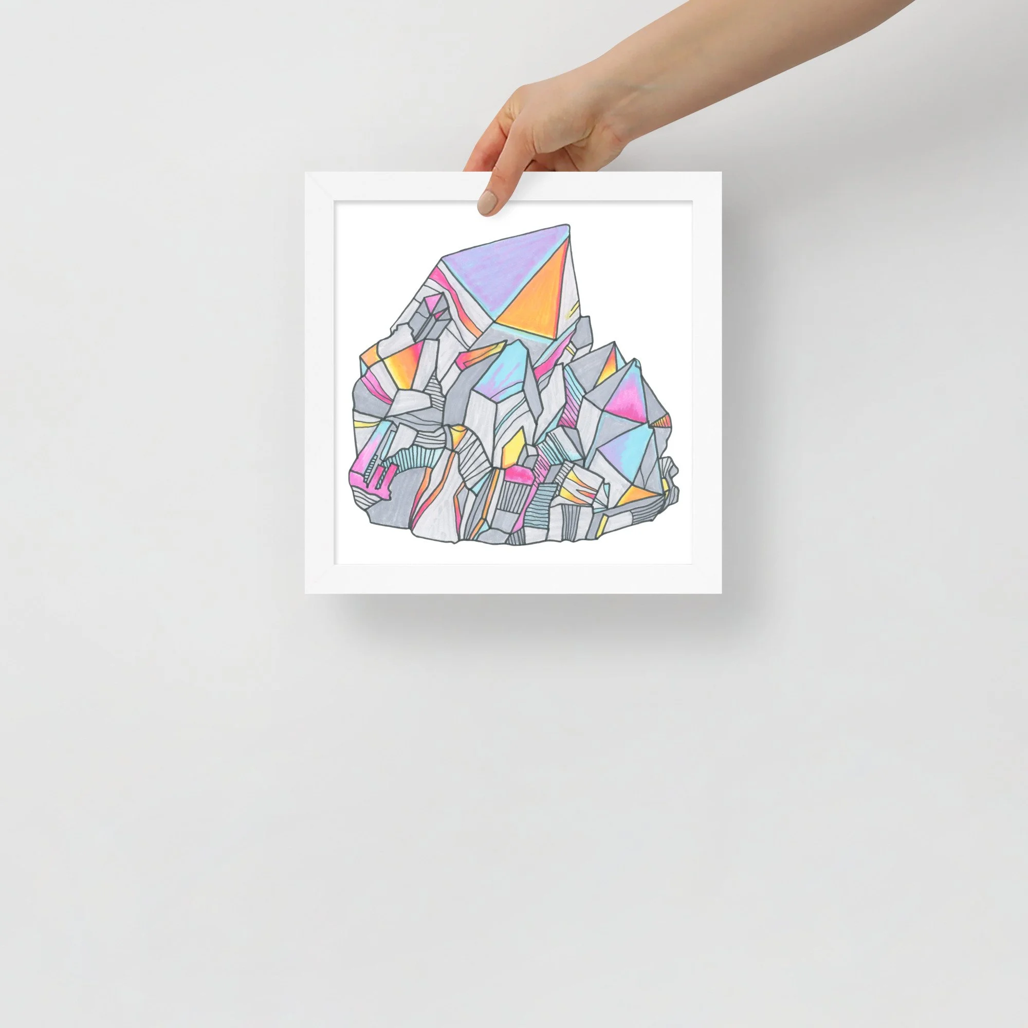 Quartz Crystal Cluster Framed Print