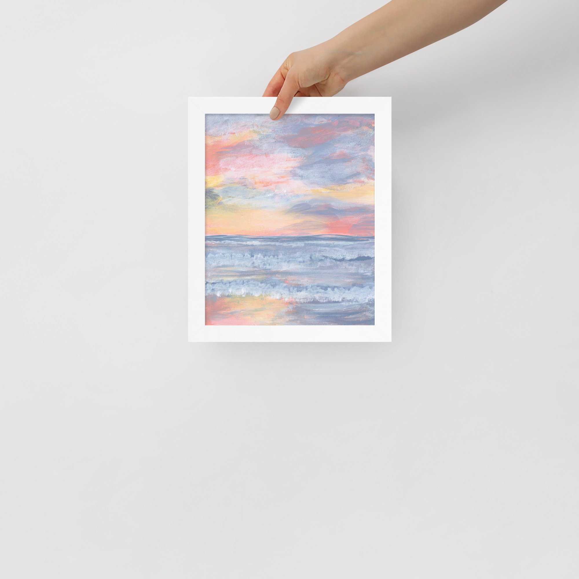 Sunset Ocean Waves Framed Print