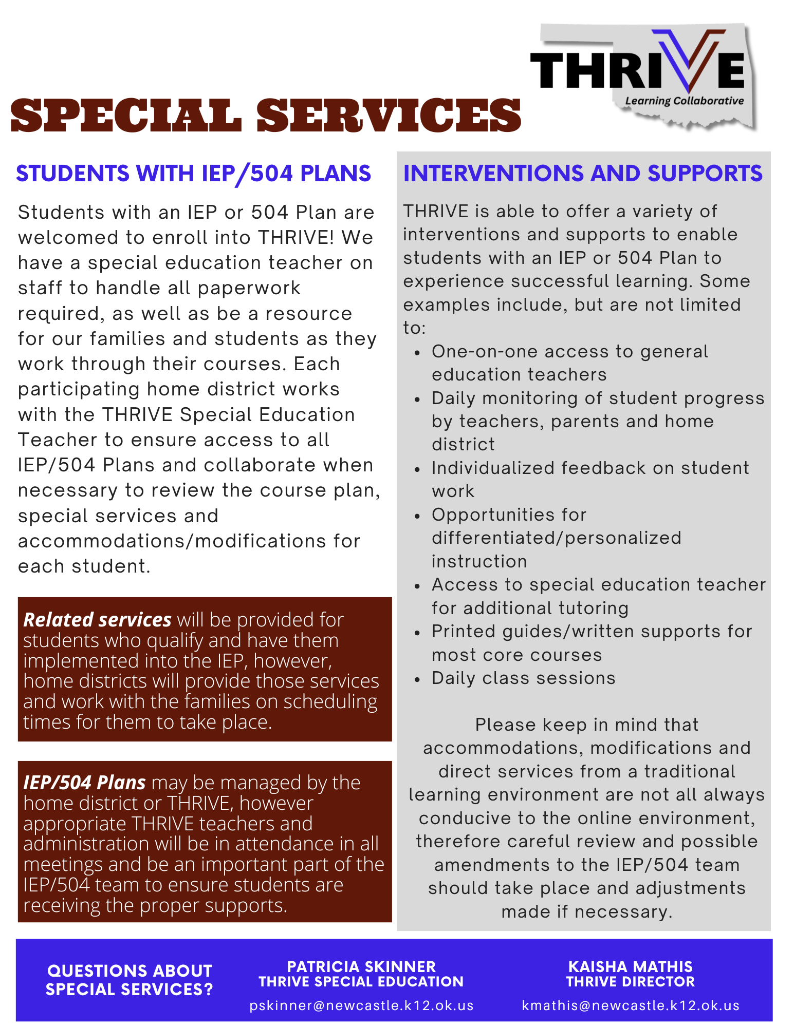 Thrive Learning Module About THRIVE — Tri-City Learning Academy
