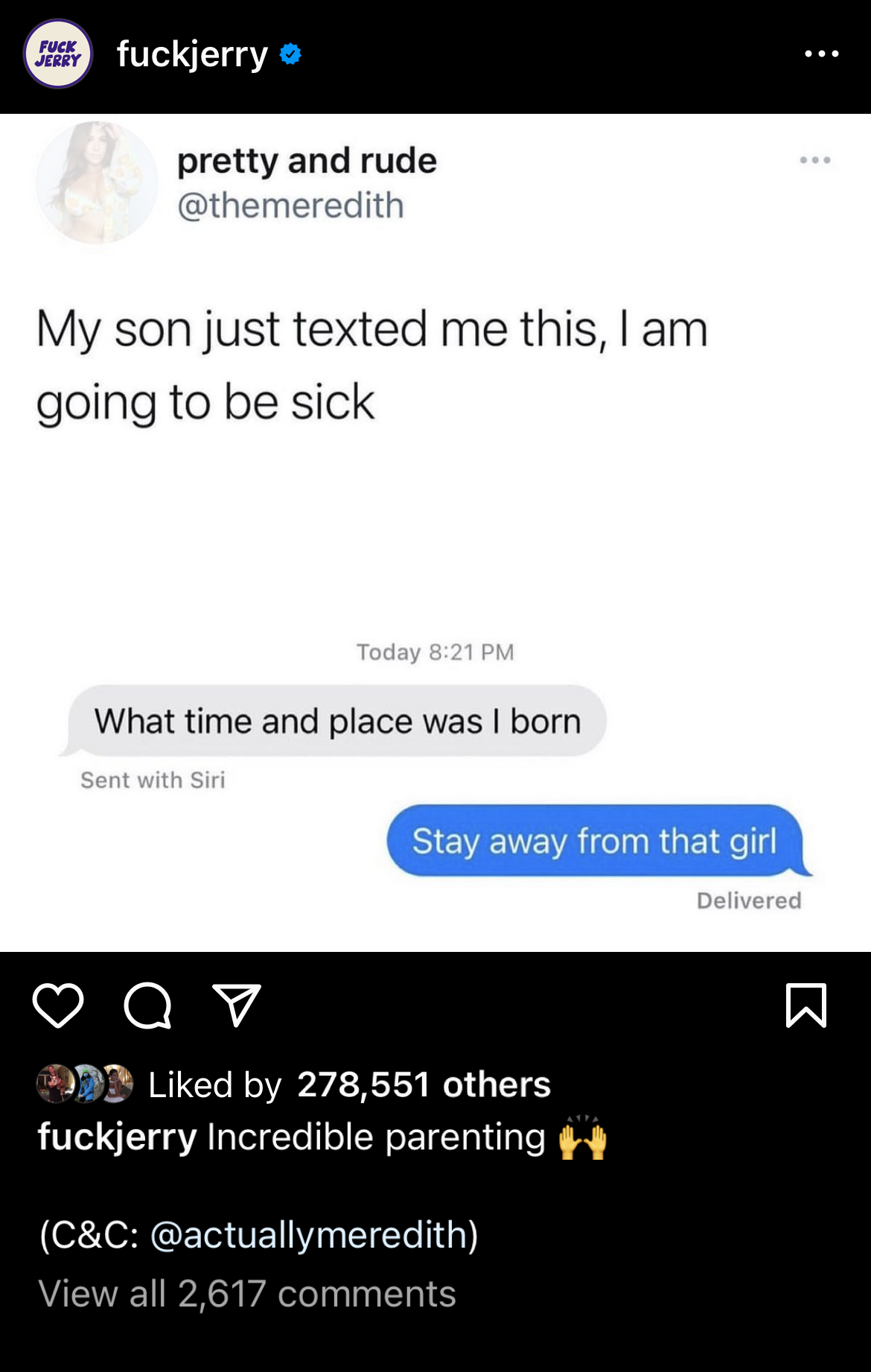 My son just texted me - Comma Splices.png