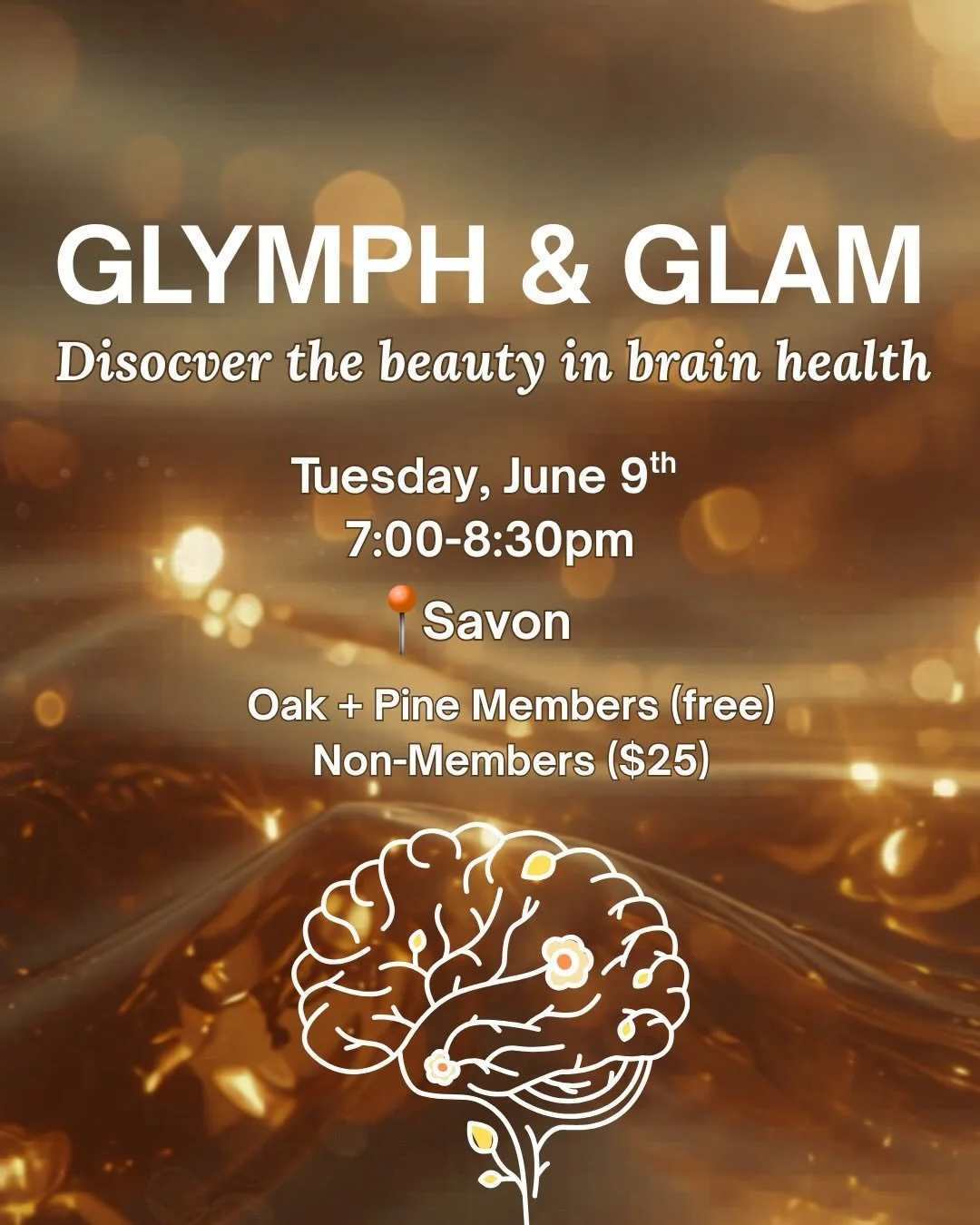 GLYMPH &amp; GLAM ✨

Discover the beauty in brain health!

I&rsquo;m so excited to announce this new workshop on all things lymphatics, brain health, sleep and beauty. 

Join us at Savon on Tuesday, June 9th from 7:00-8:30pm. 

We&rsquo;re going to l