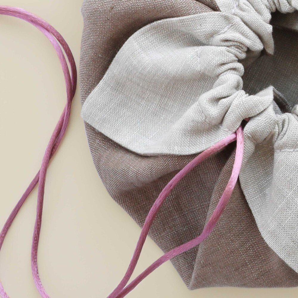Beautiful linen cosmetic pouch - Petite Posie from threadandwhisk