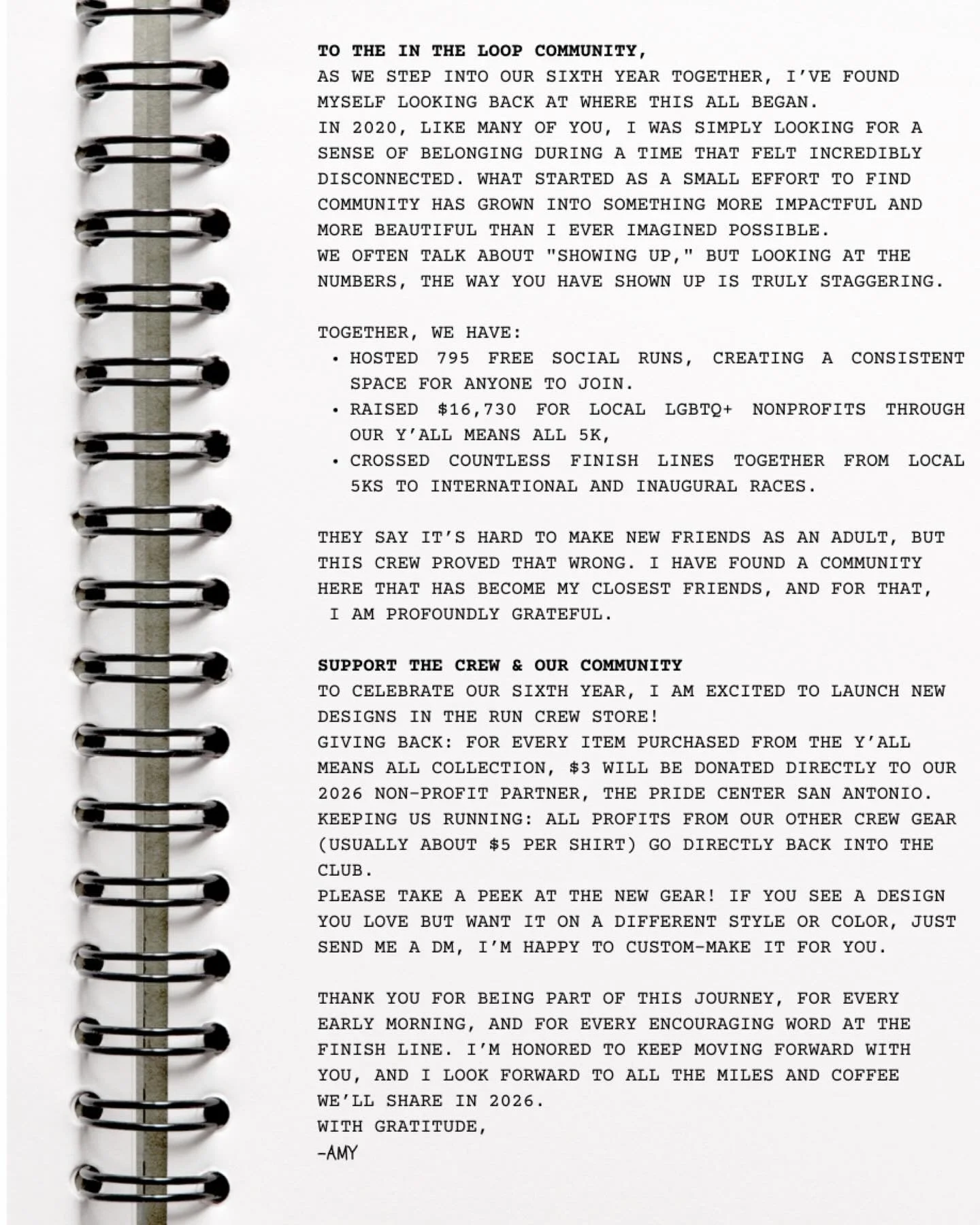 To the In the Loop Community,
As we step into our sixth year together, I&rsquo;ve found myself looking back at where this all began.
In 2020, like many of you, I was simply looking for a sense of belonging during a time that felt incredibly disconnec