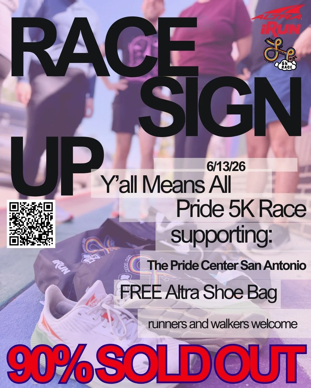 🚨 90% SOLD OUT! 🚨LINK IN BIO
 
Spots for the Y&rsquo;all Means All Pride 5K are officially 90% gone! If you've been waiting for the right moment to sign up, this is your official sign.

Kick off Pride Month by racing the race that makes a differenc