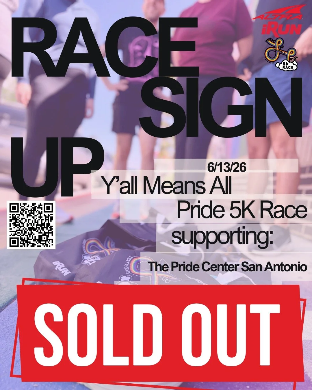 🚨 WE ARE OFFICIALLY SOLD OUT! 🚨
Wow, San Antonio. You did it again! I am incredibly moved, humbled, and thrilled to announce that the 5th Annual Y'all Means All Pride 5K is officially sold out! 🏳️&zwj;🌈✨
Every single registration represents a pow