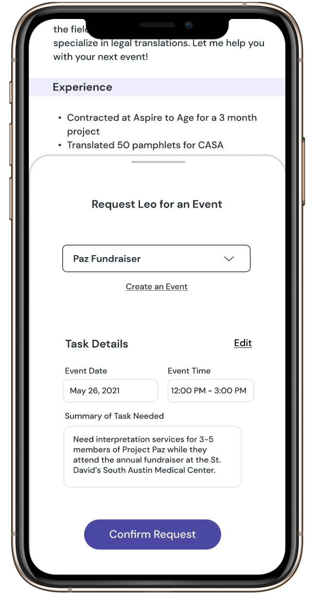 Full Request Form Pop-Up Card