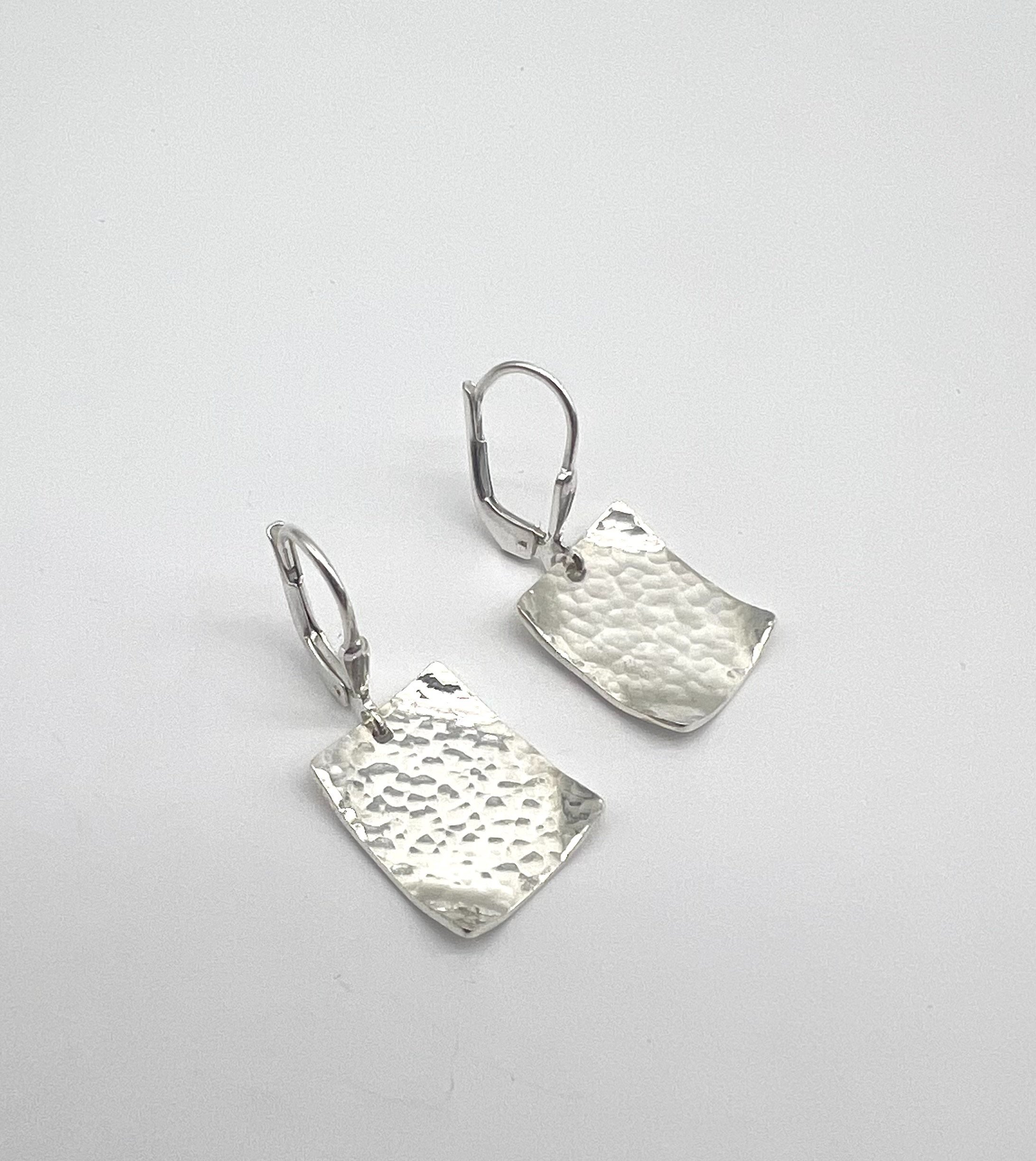 Silver hammered Earings